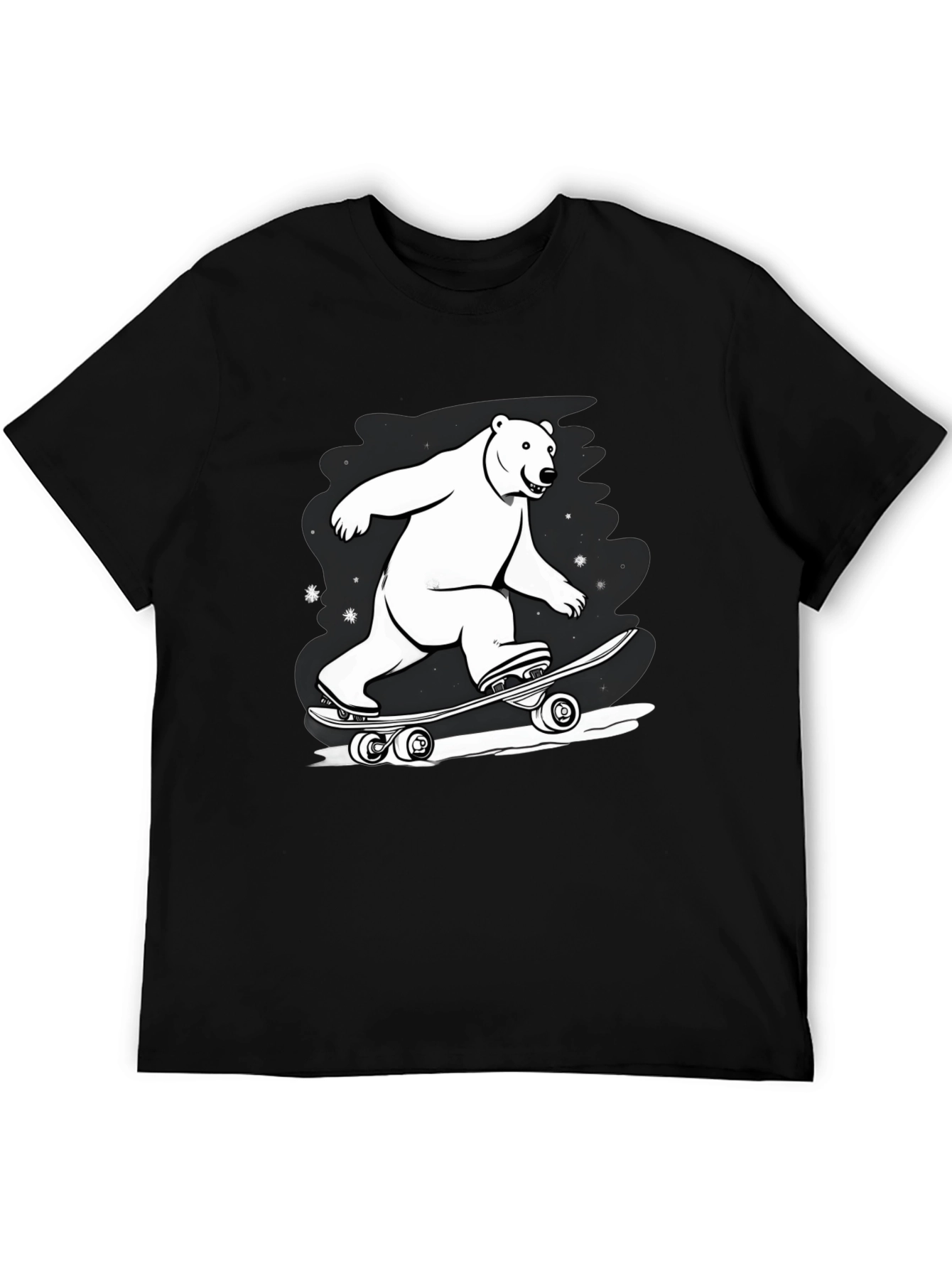 Cool Polar Bear Skateboard Graphic Tee