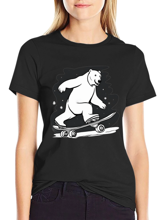 Cool Polar Bear Skateboard Graphic Tee