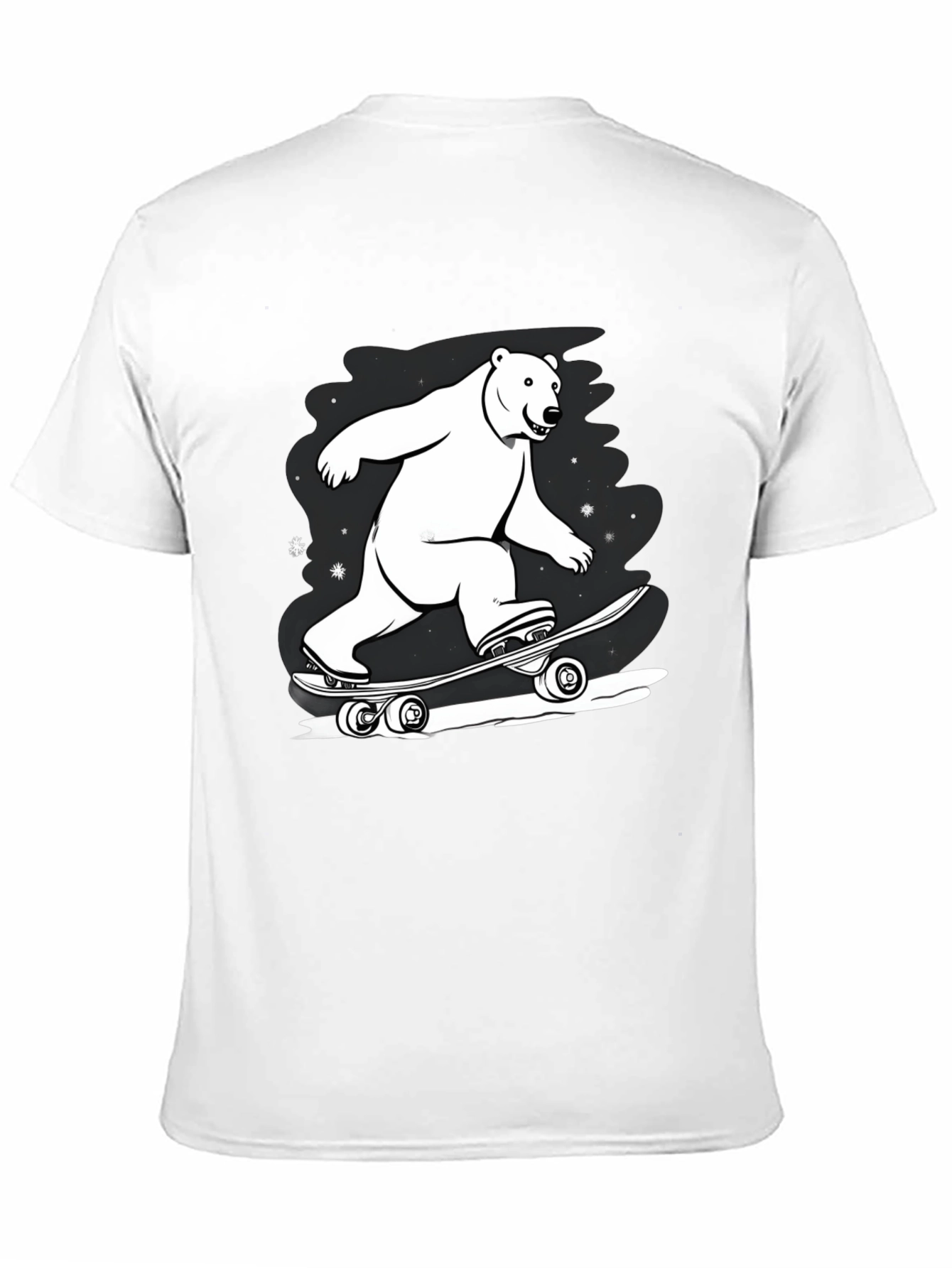 Cool Polar Bear Skateboard Graphic Tee