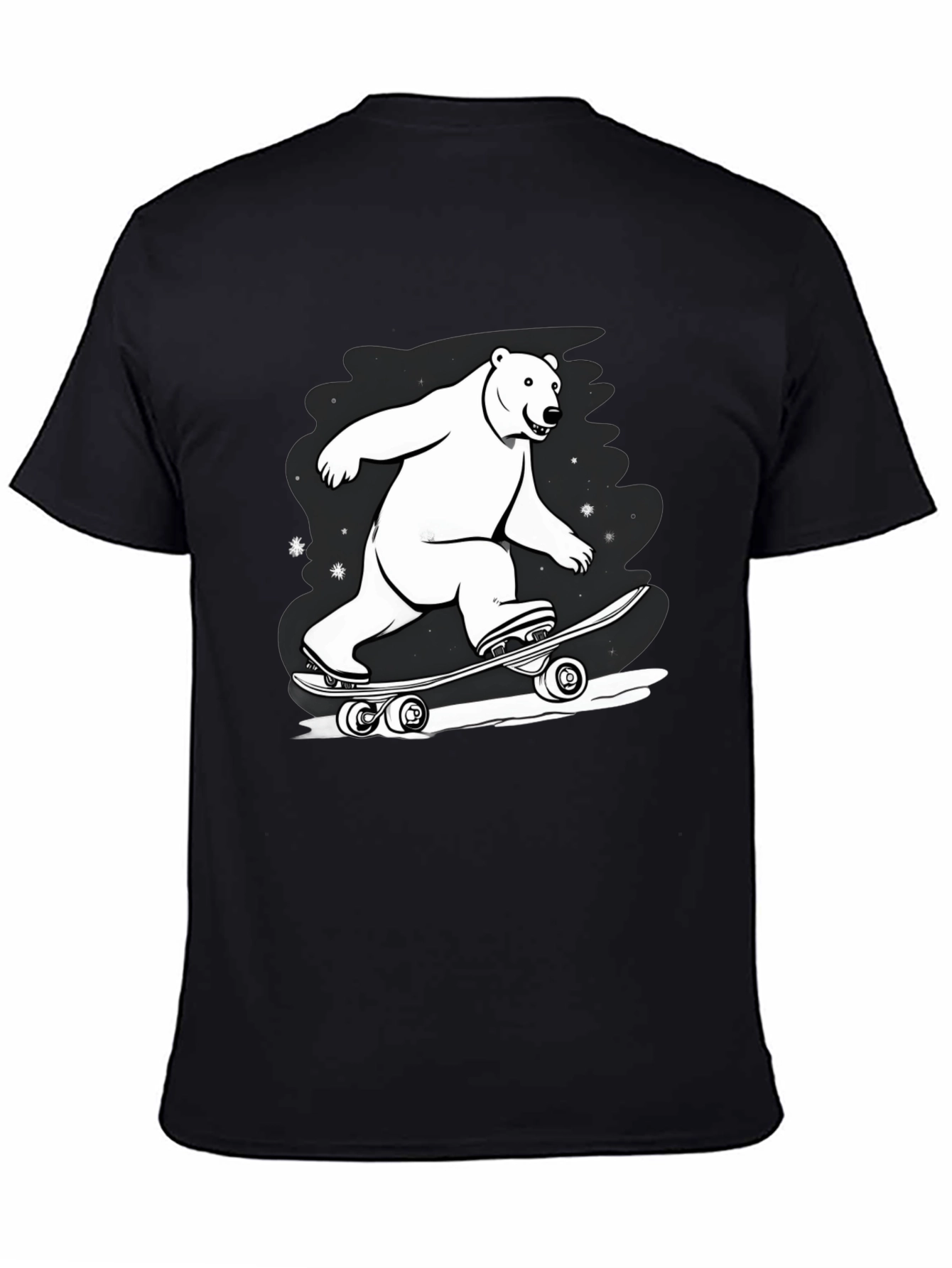 Cool Polar Bear Skateboard Graphic Tee