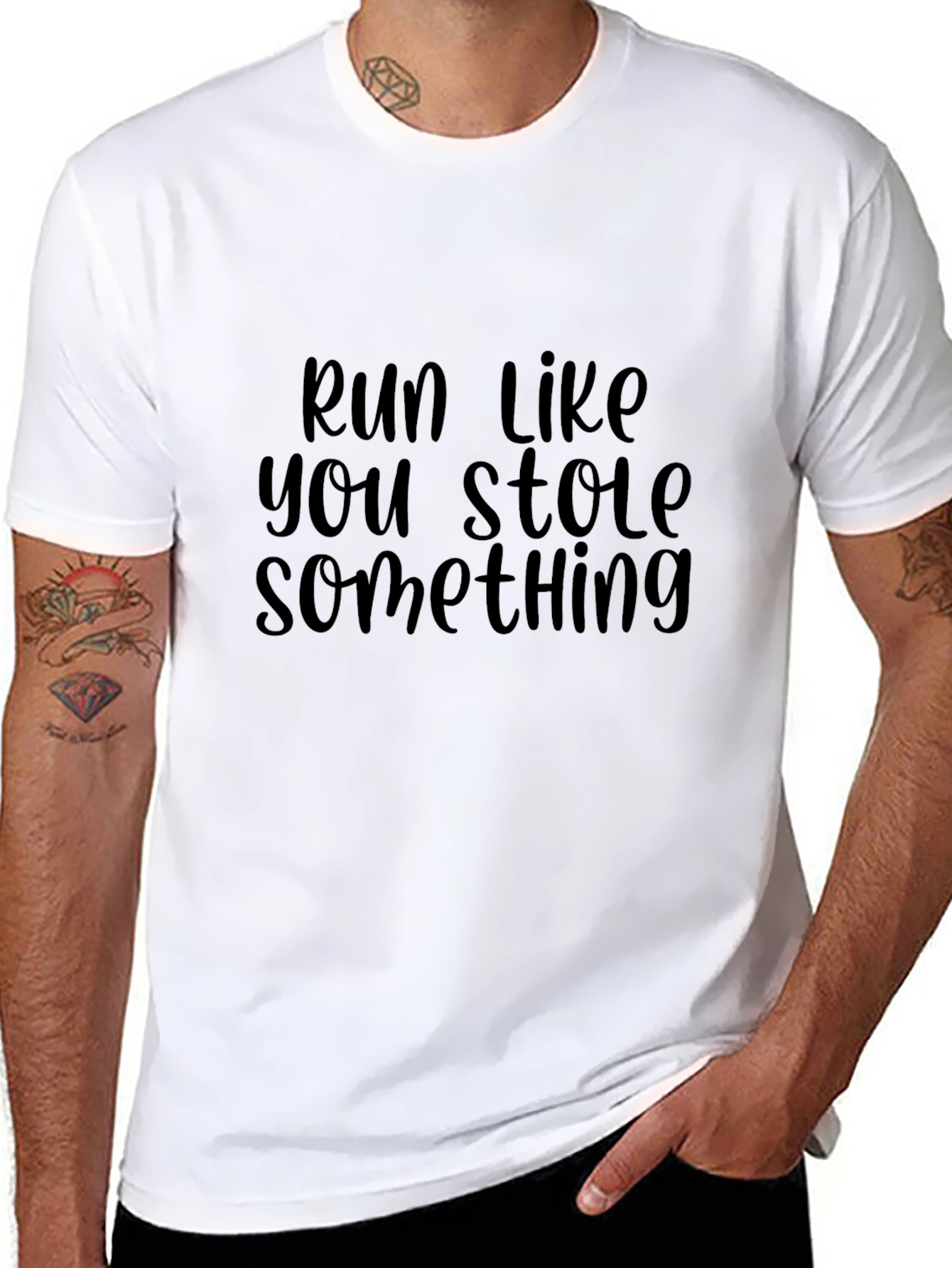 Run Like You Stole Something Black T-Shirt