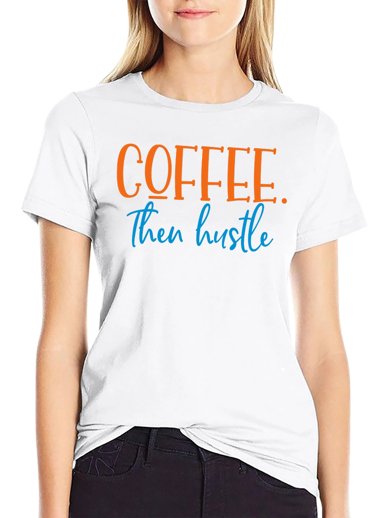 Coffee Then Hustle Graphic Tee - Black