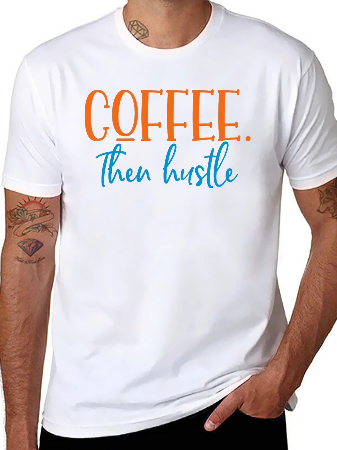 Coffee Then Hustle Graphic Tee - Black