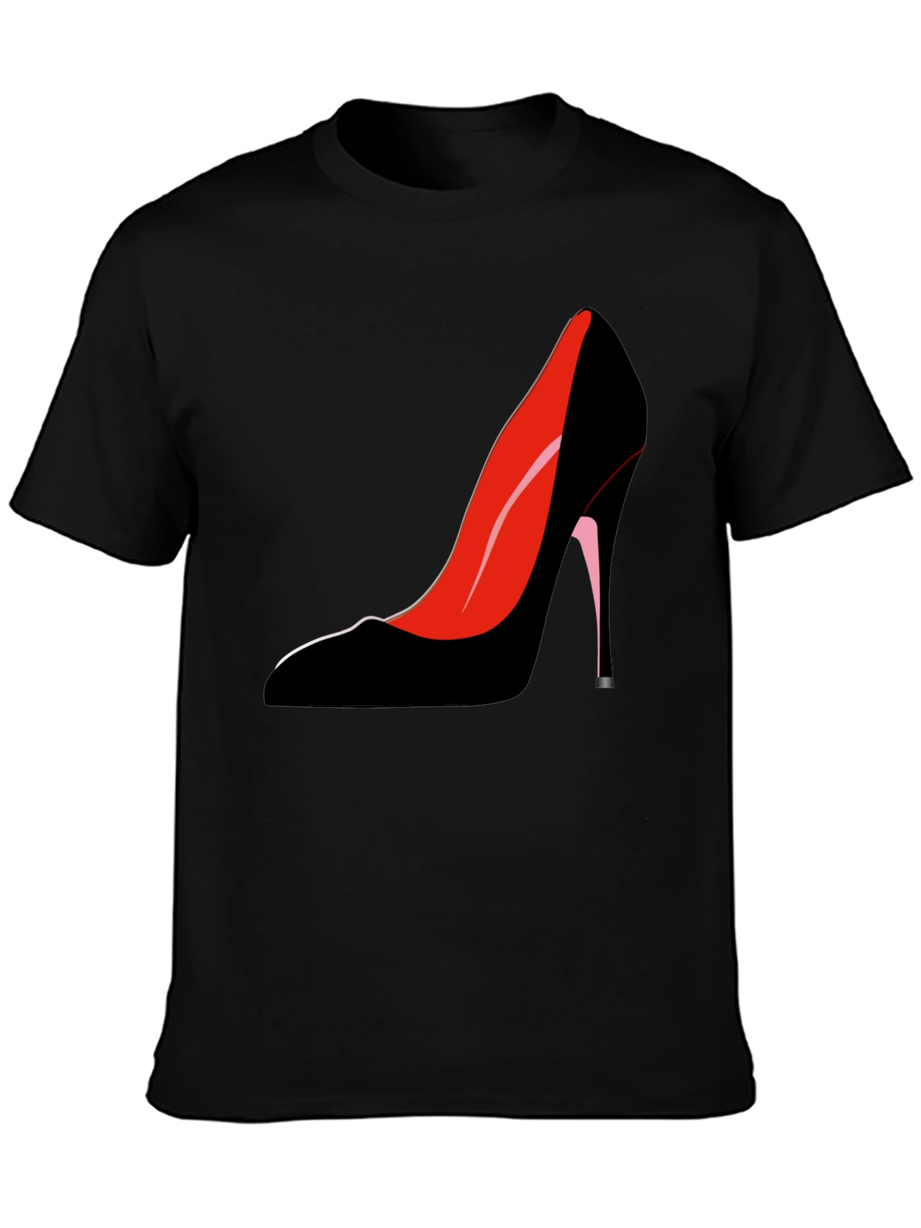 Stylish Heel Graphic Tee - Black