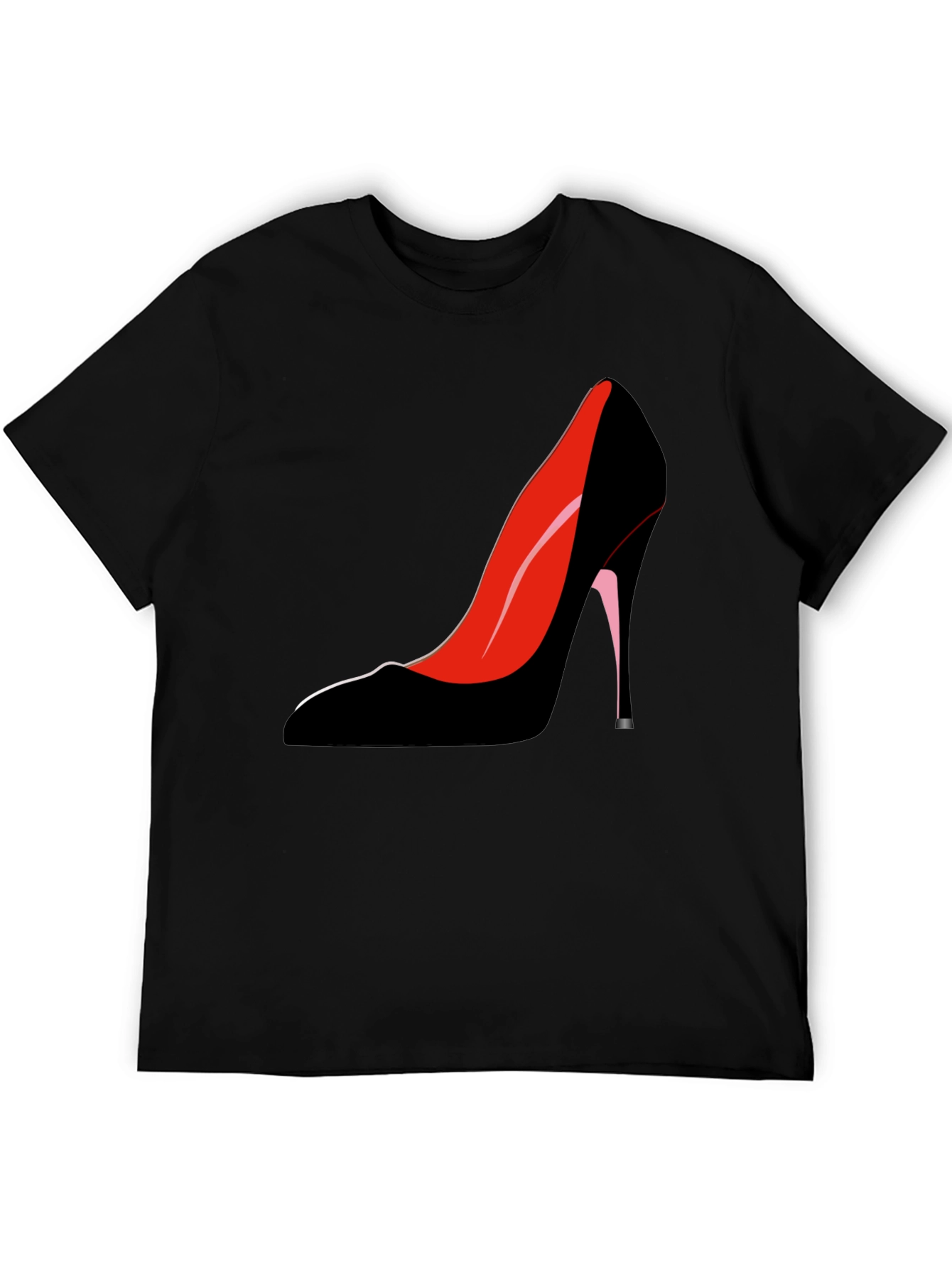 Stylish Heel Graphic Tee - Black