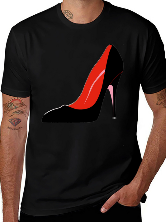 Stylish Heel Graphic Tee - Black