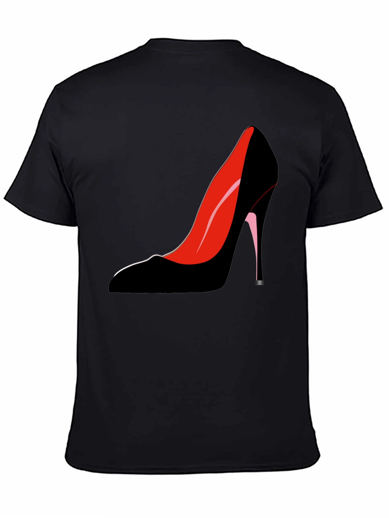 Stylish Heel Graphic Tee - Black