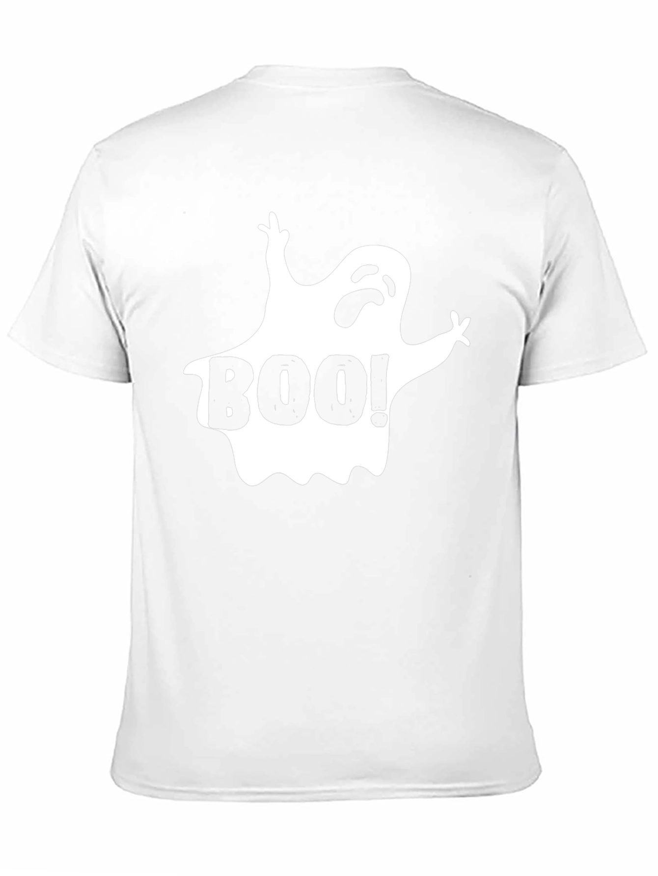 Boo! Halloween Ghost Graphic T-Shirt - Black