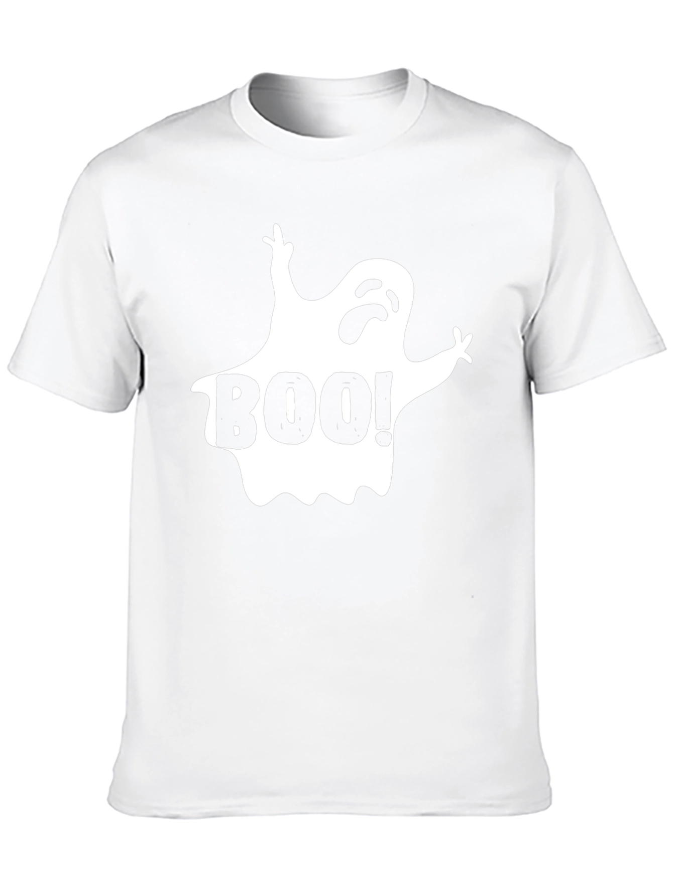 Boo! Halloween Ghost Graphic T-Shirt - Black
