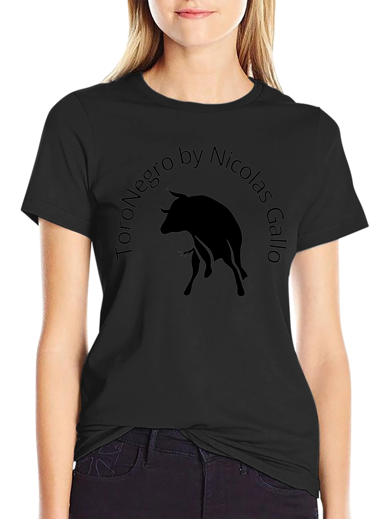 Toro Negro by Nicolas Gallo Black Graphic Tee