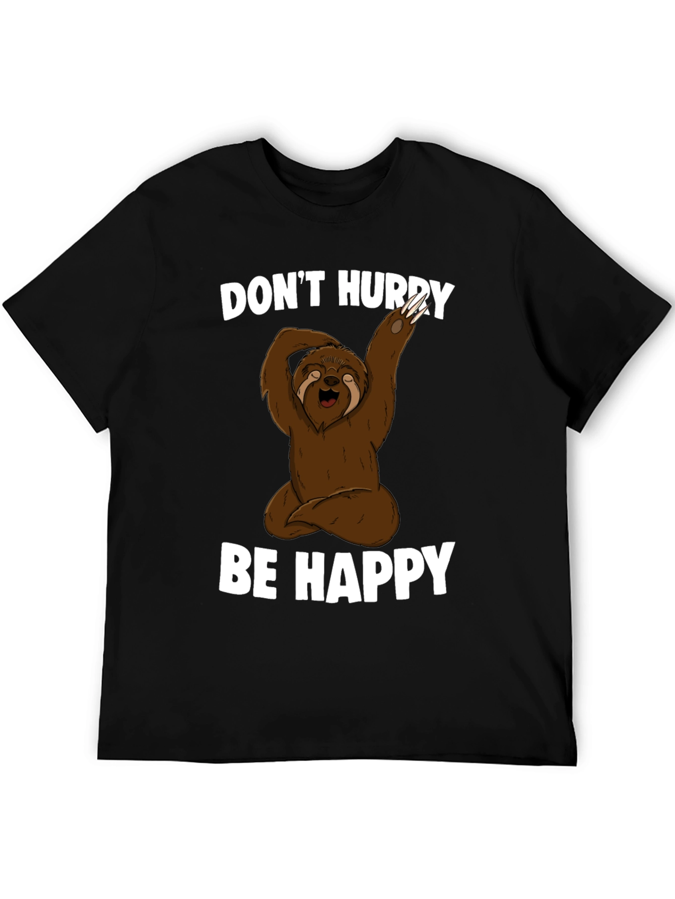Sloth Yoga T-Shirt - Dont Hurry Be Happy