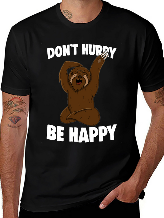 Sloth Yoga T-Shirt - Dont Hurry Be Happy