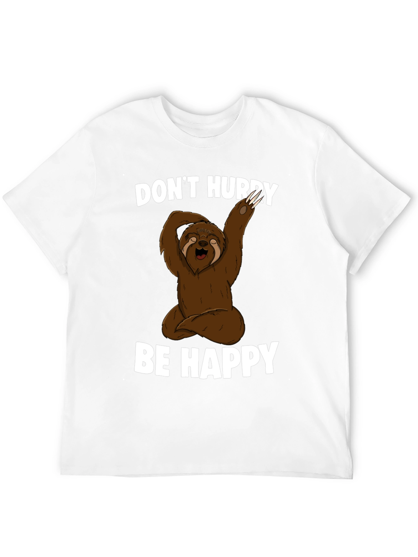 Sloth Yoga T-Shirt - Dont Hurry Be Happy