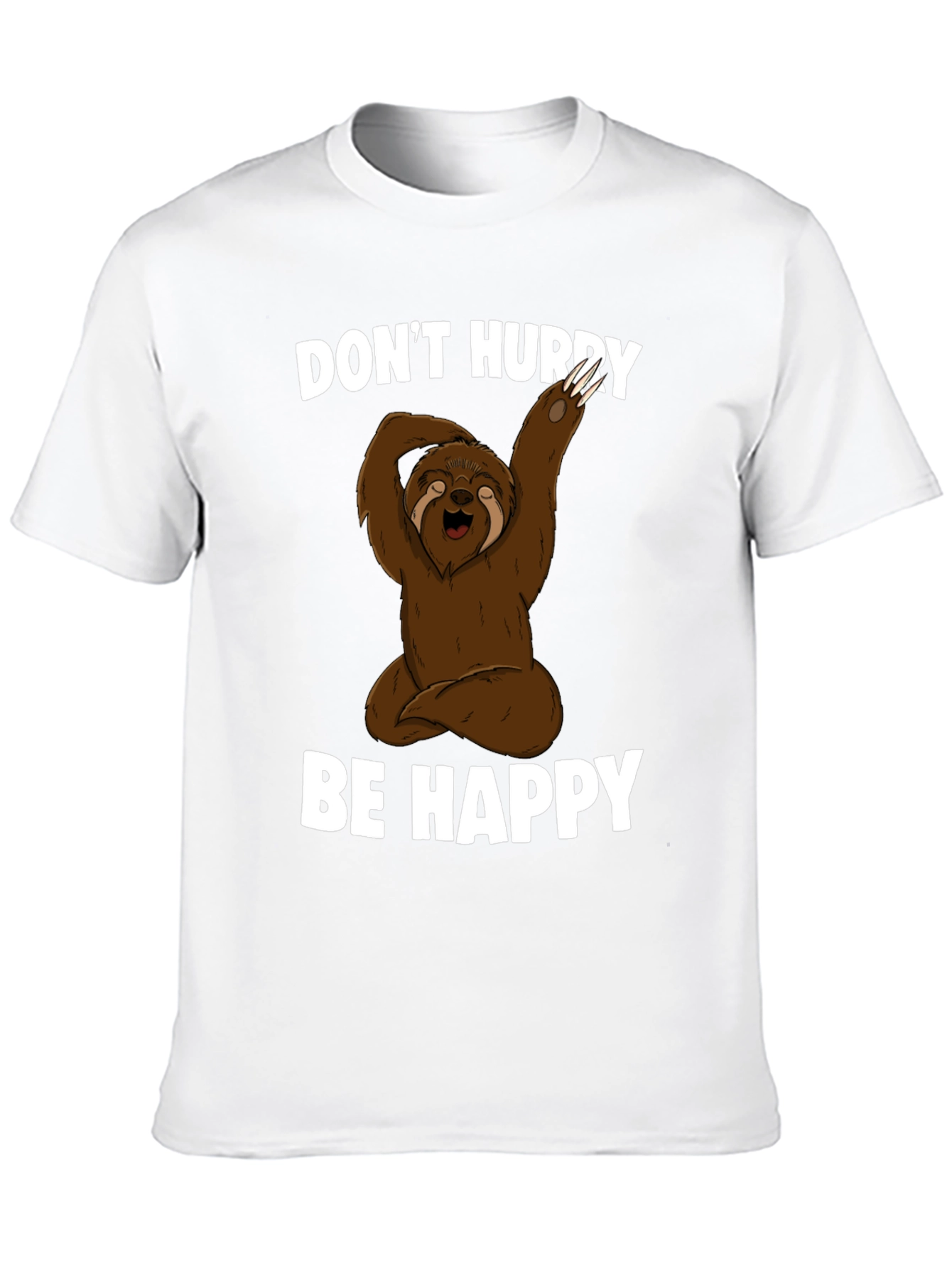 Sloth Yoga T-Shirt - Dont Hurry Be Happy
