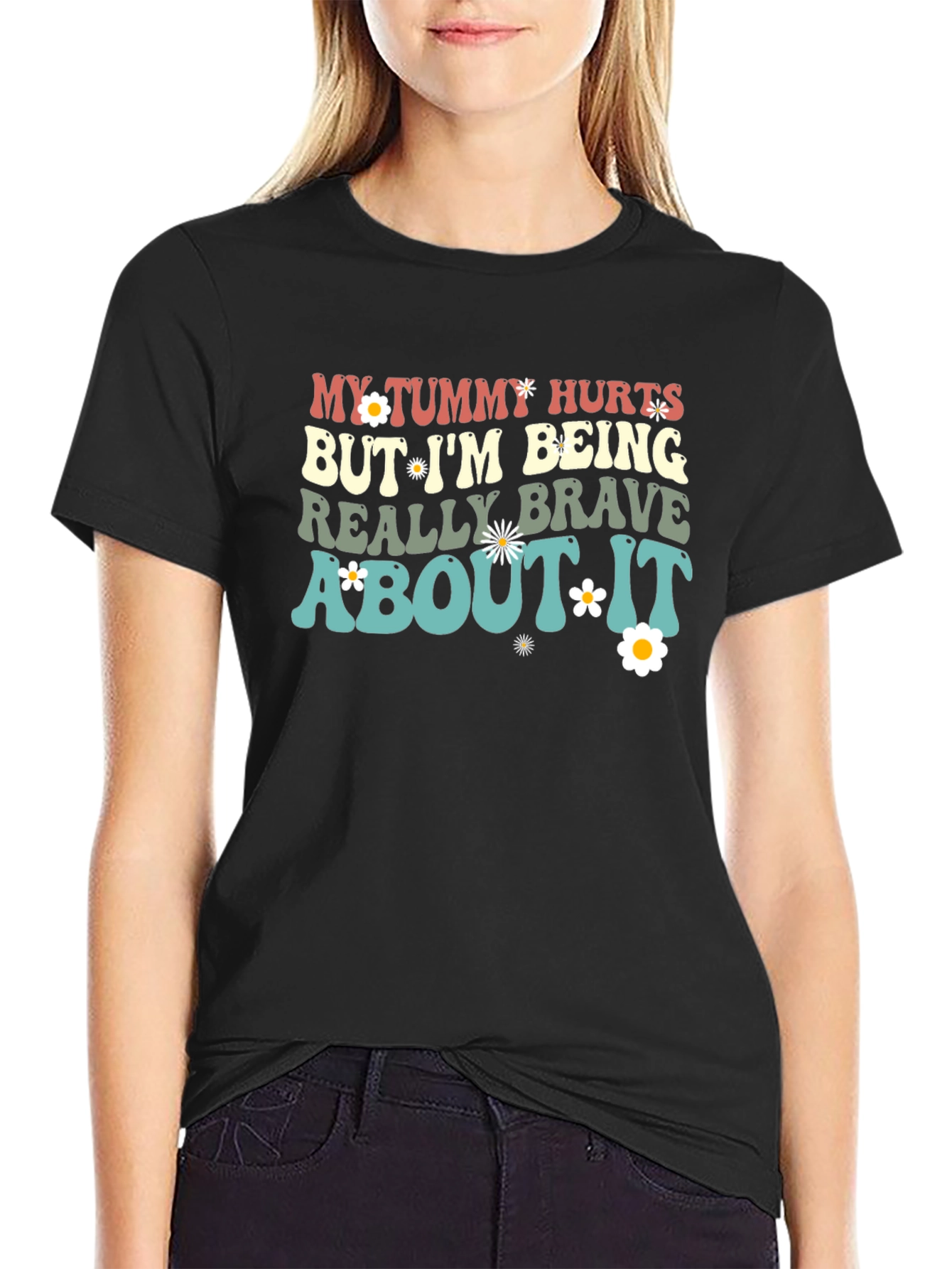 Tummy Hurts Funny Graphic Tee