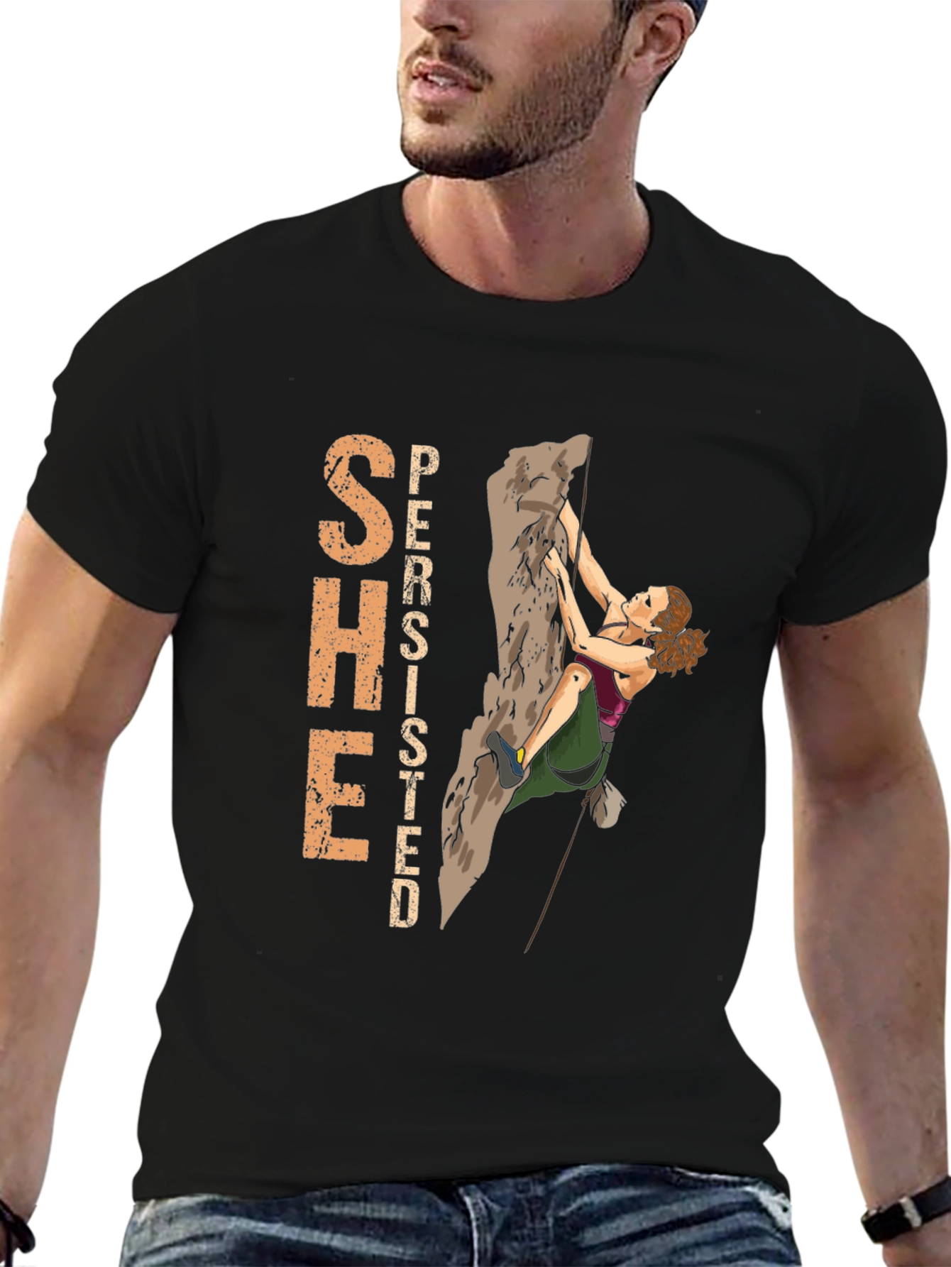 She Persisted Climbing T-Shirt - Black