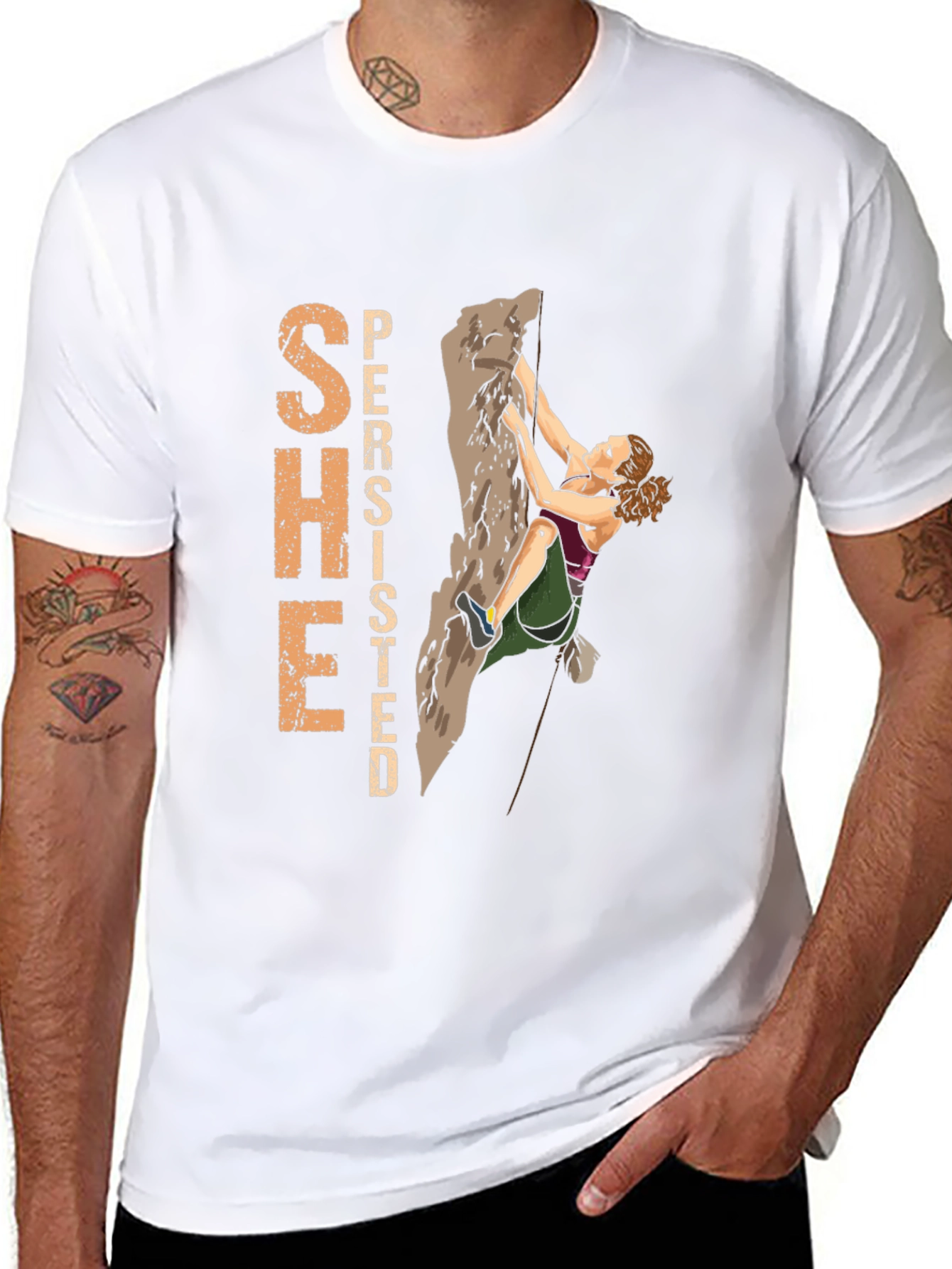 She Persisted Climbing T-Shirt - Black