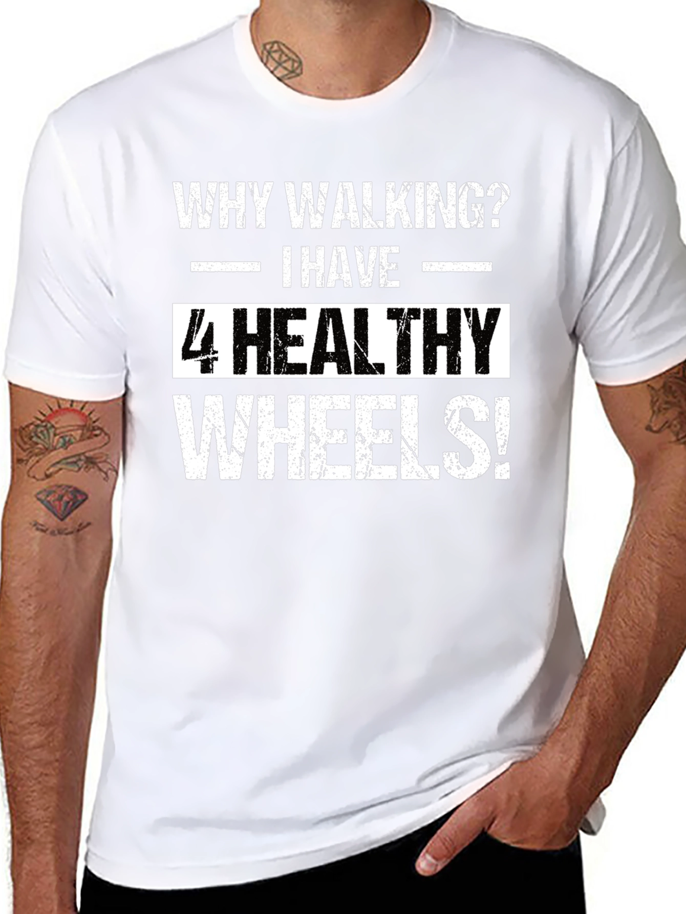 4 Healthy Wheels T-Shirt - Funny Car Lover Tee