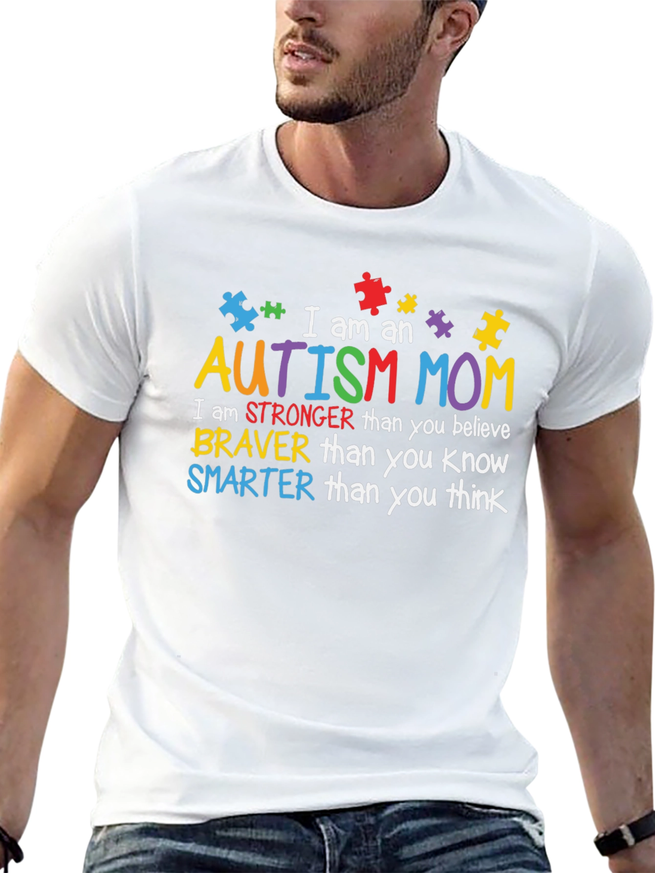 Autism Mom T-Shirt: Strong Brave Smart