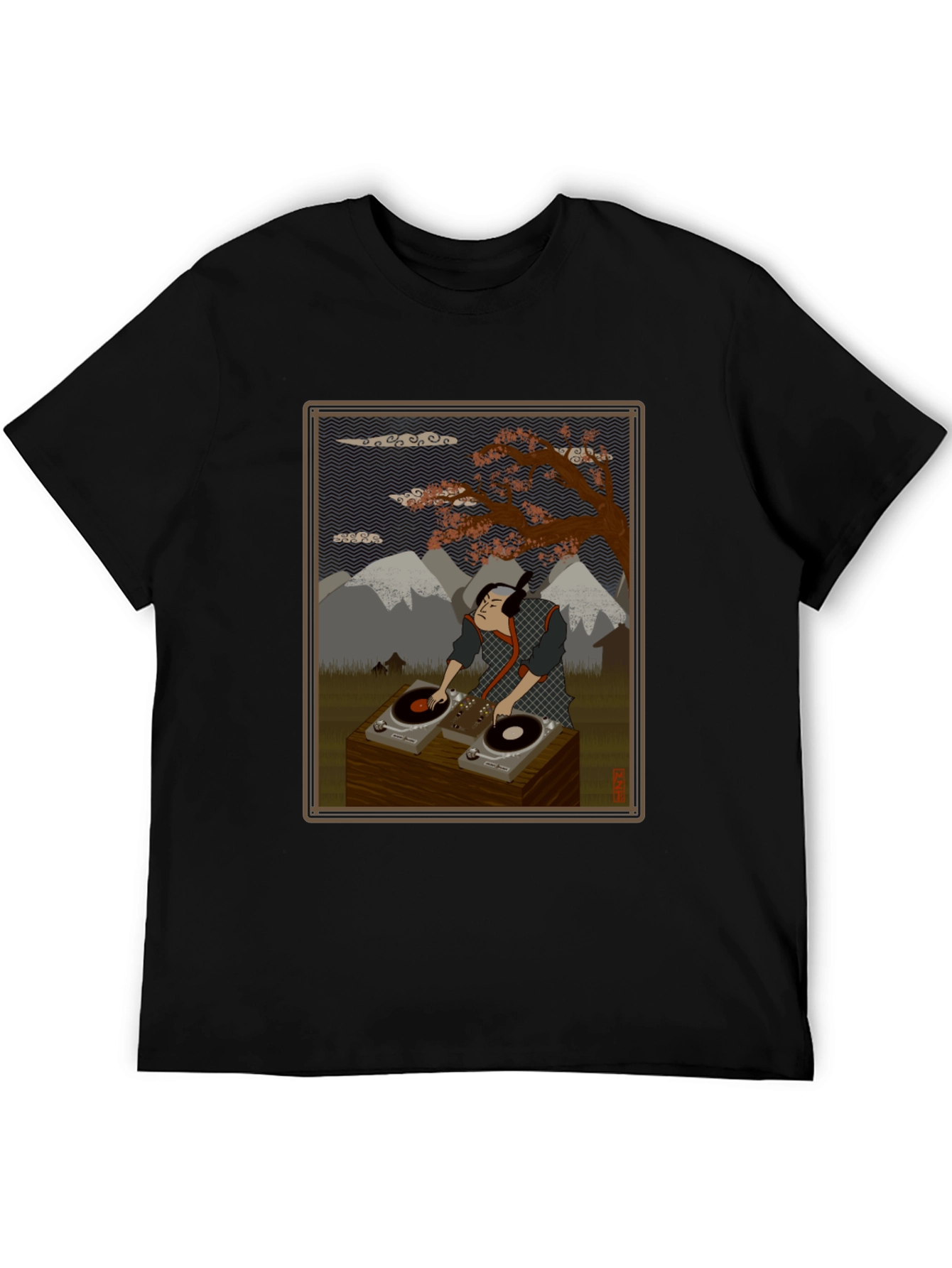 Ukiyo-e DJ Black T-Shirt