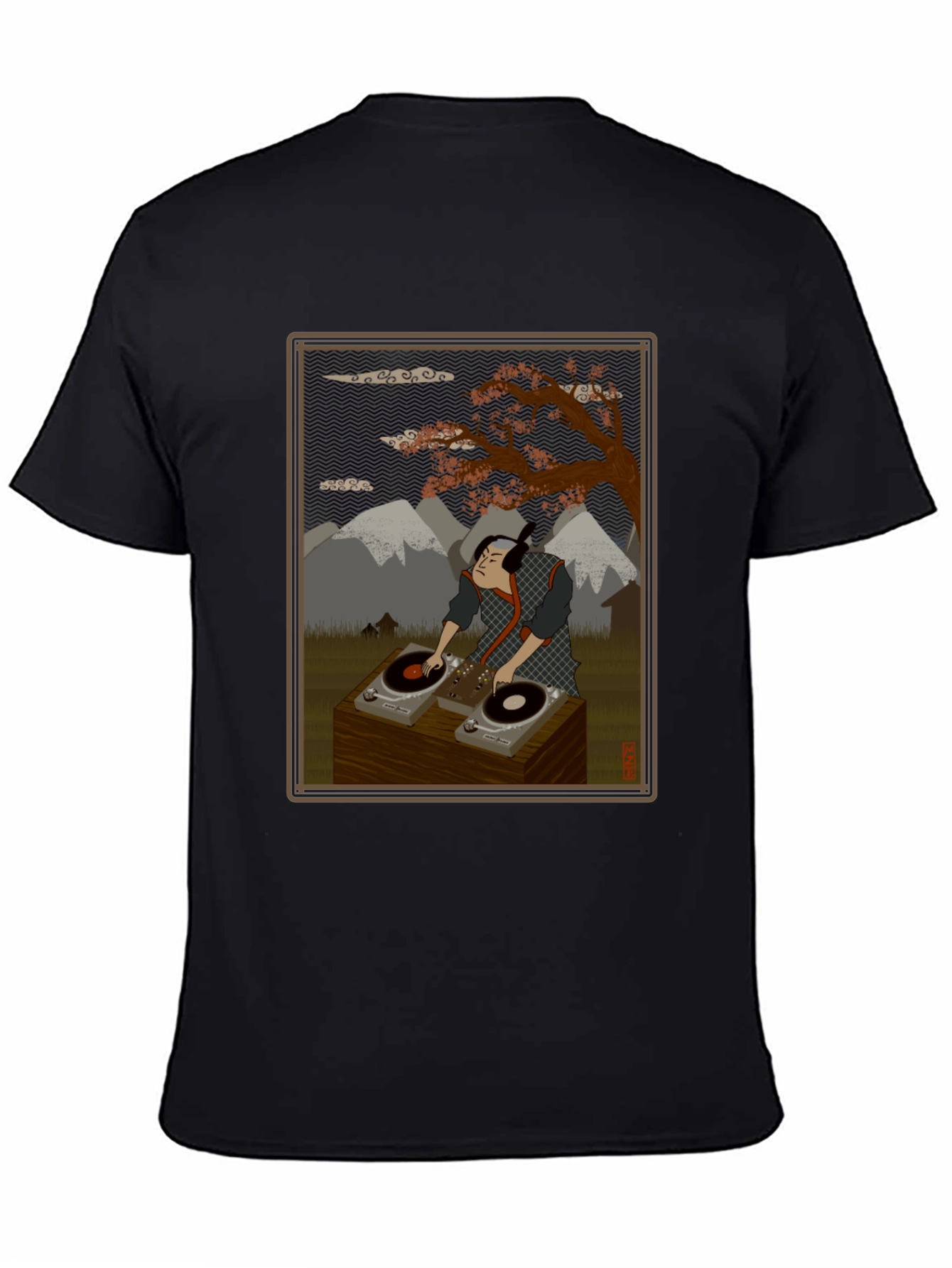 Ukiyo-e DJ Black T-Shirt