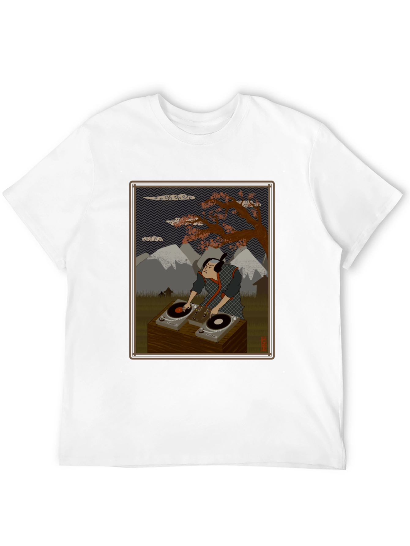 Ukiyo-e DJ Black T-Shirt