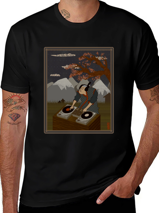 Ukiyo-e DJ Black T-Shirt