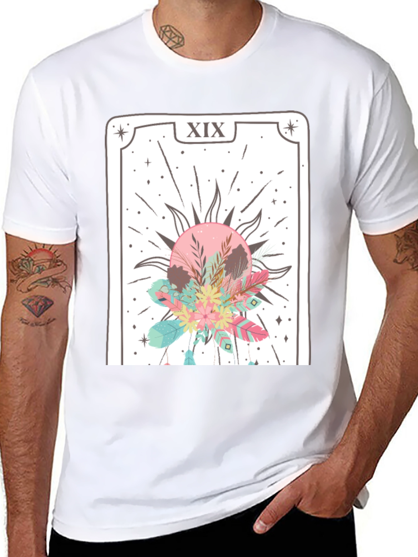 Tarot Card Graphic Tee - Unisex Black T-Shirt