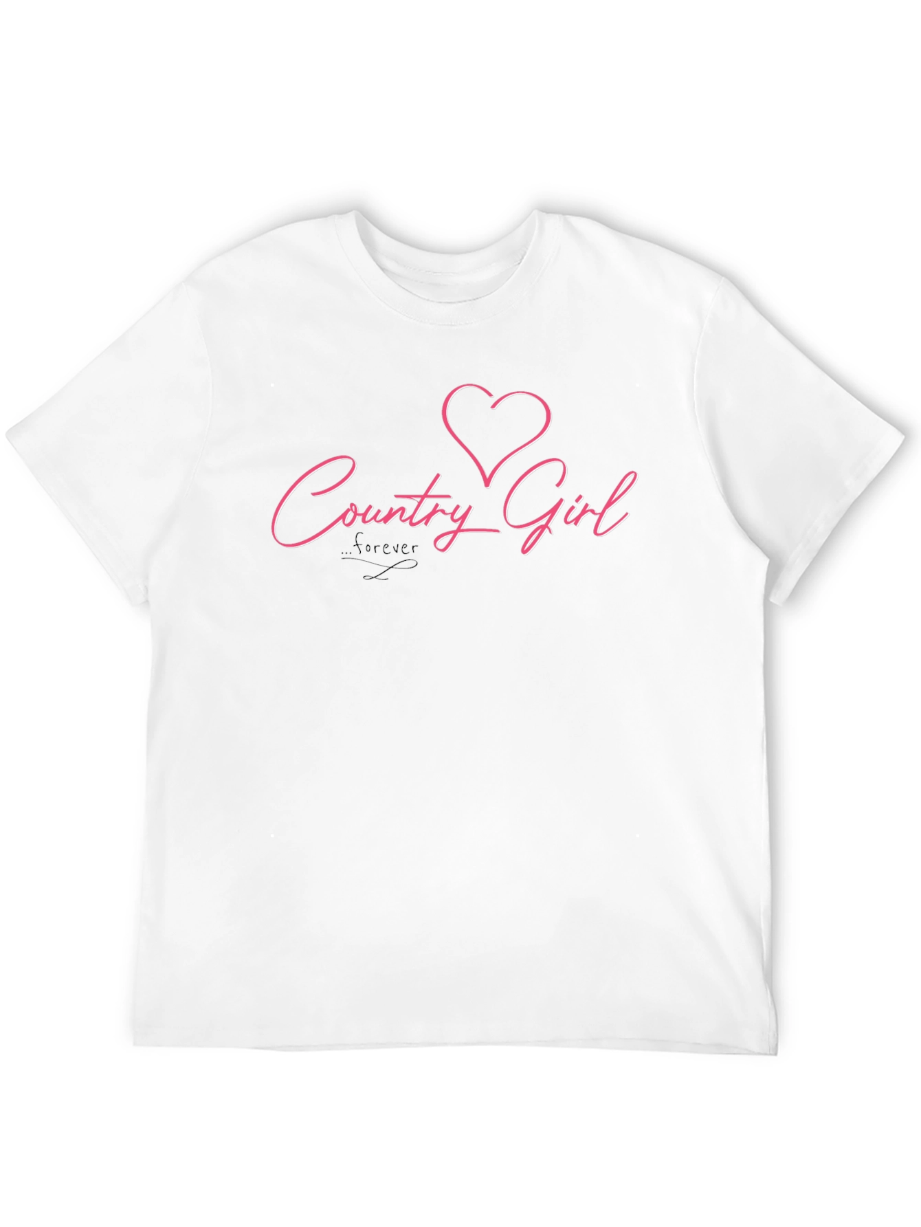 Country Girl Heart Graphic Black T-Shirt