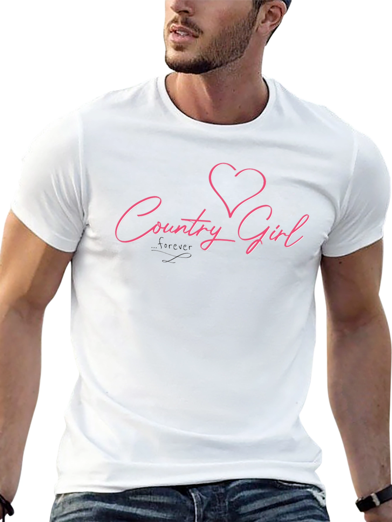 Country Girl Heart Graphic Black T-Shirt