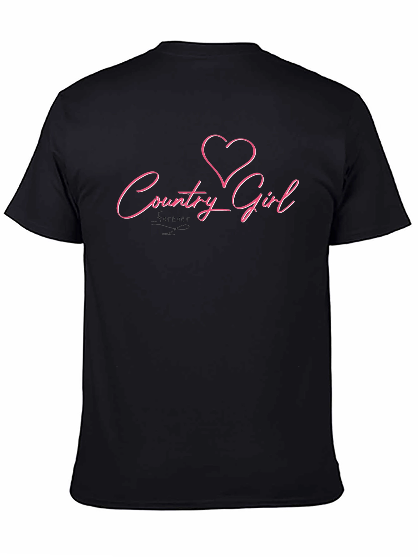 Country Girl Heart Graphic Black T-Shirt