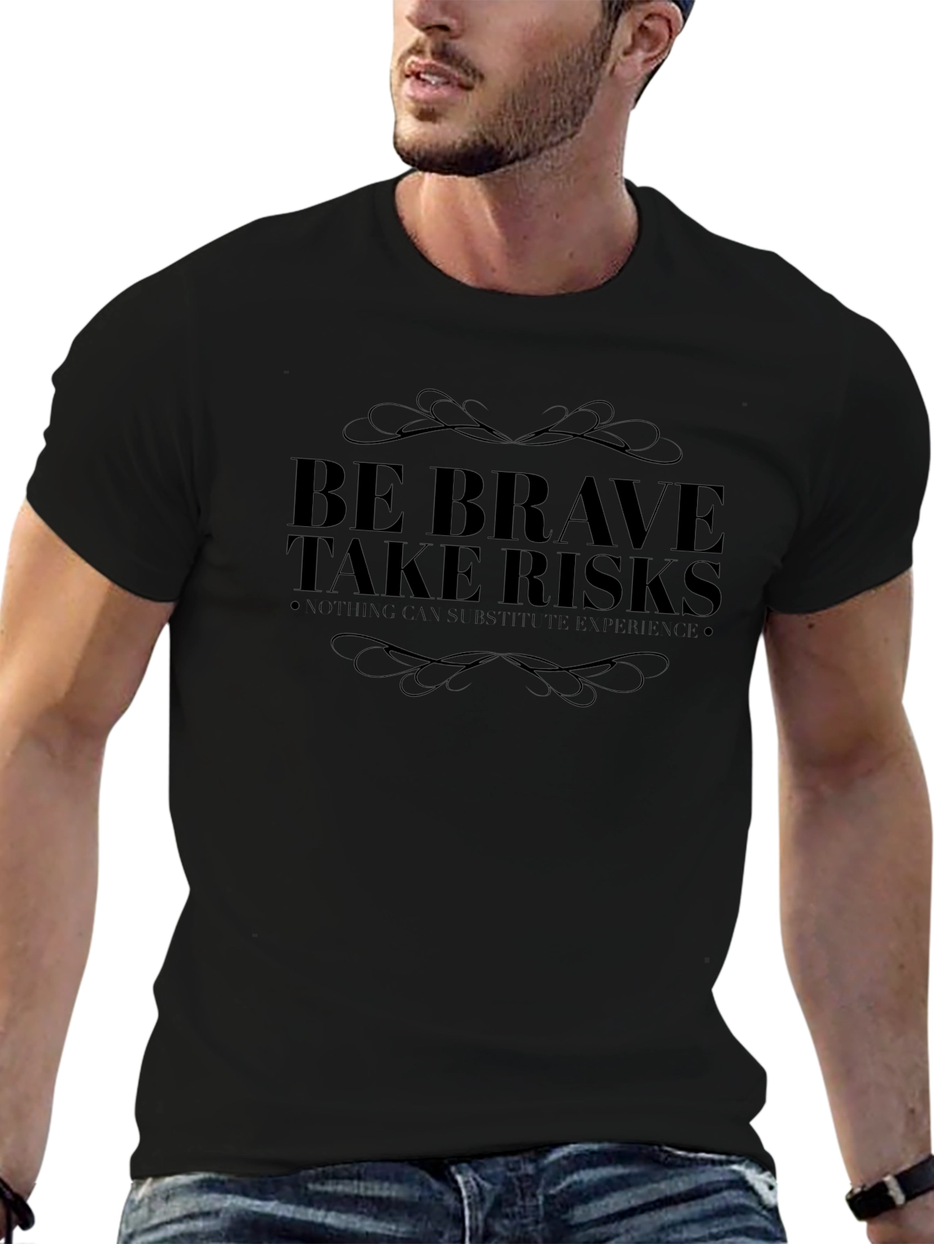 Be Brave Take Risks Graphic Tee - Soft Cotton