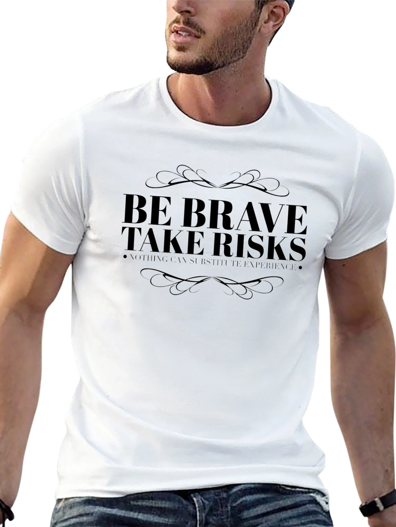 Be Brave Take Risks Graphic Tee - Soft Cotton