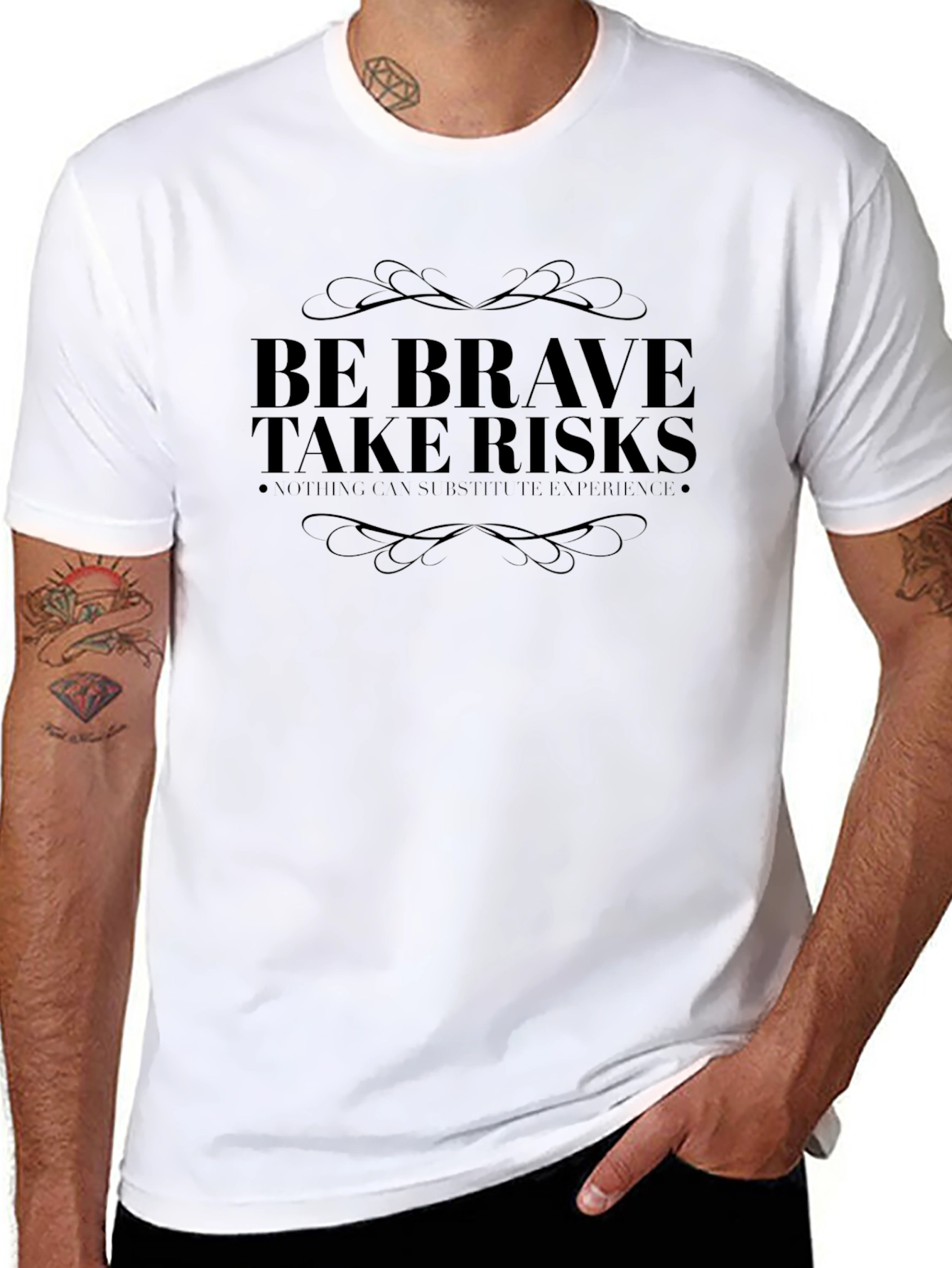 Be Brave Take Risks Graphic Tee - Soft Cotton