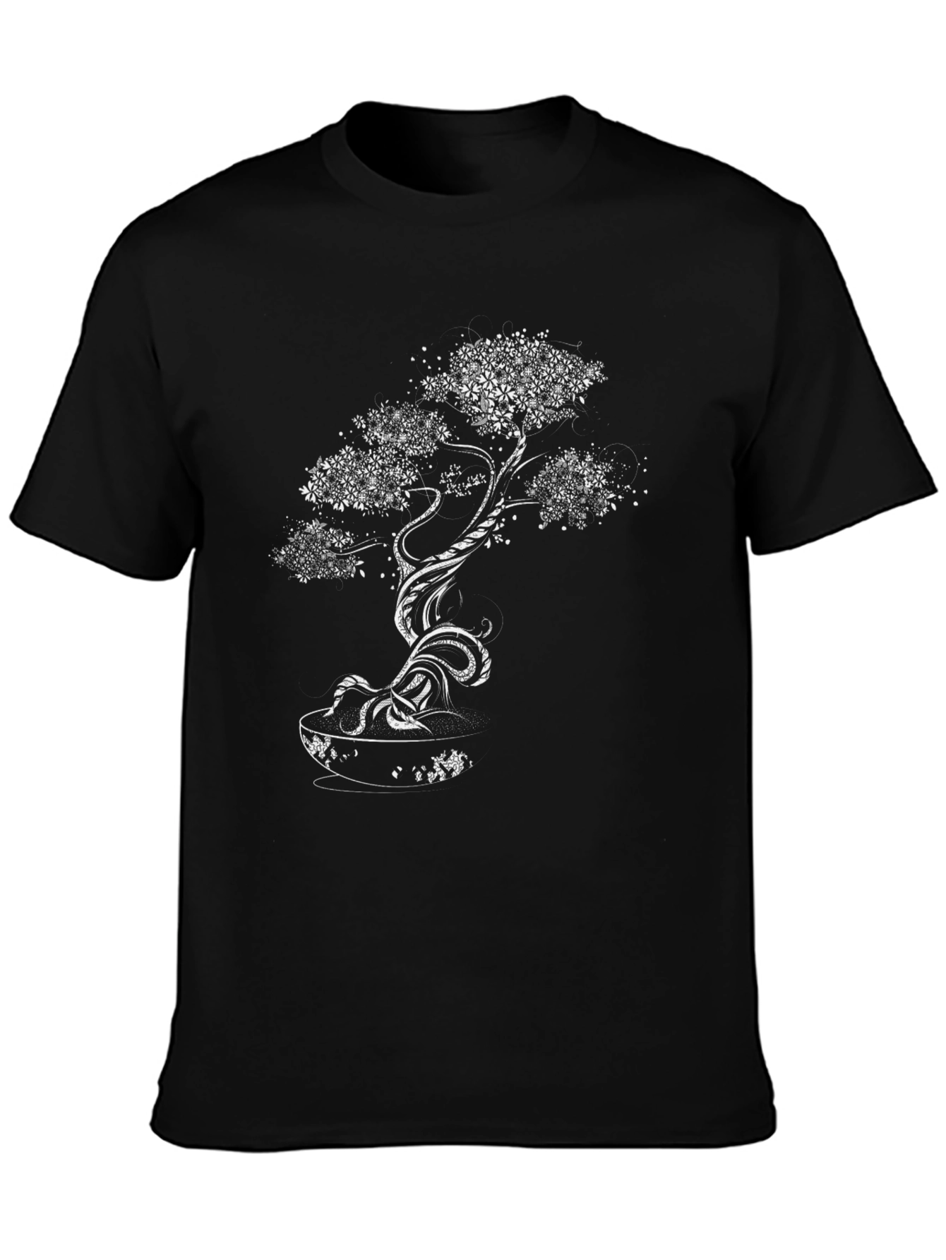Bonsai Tree Graphic Print Tee - Black