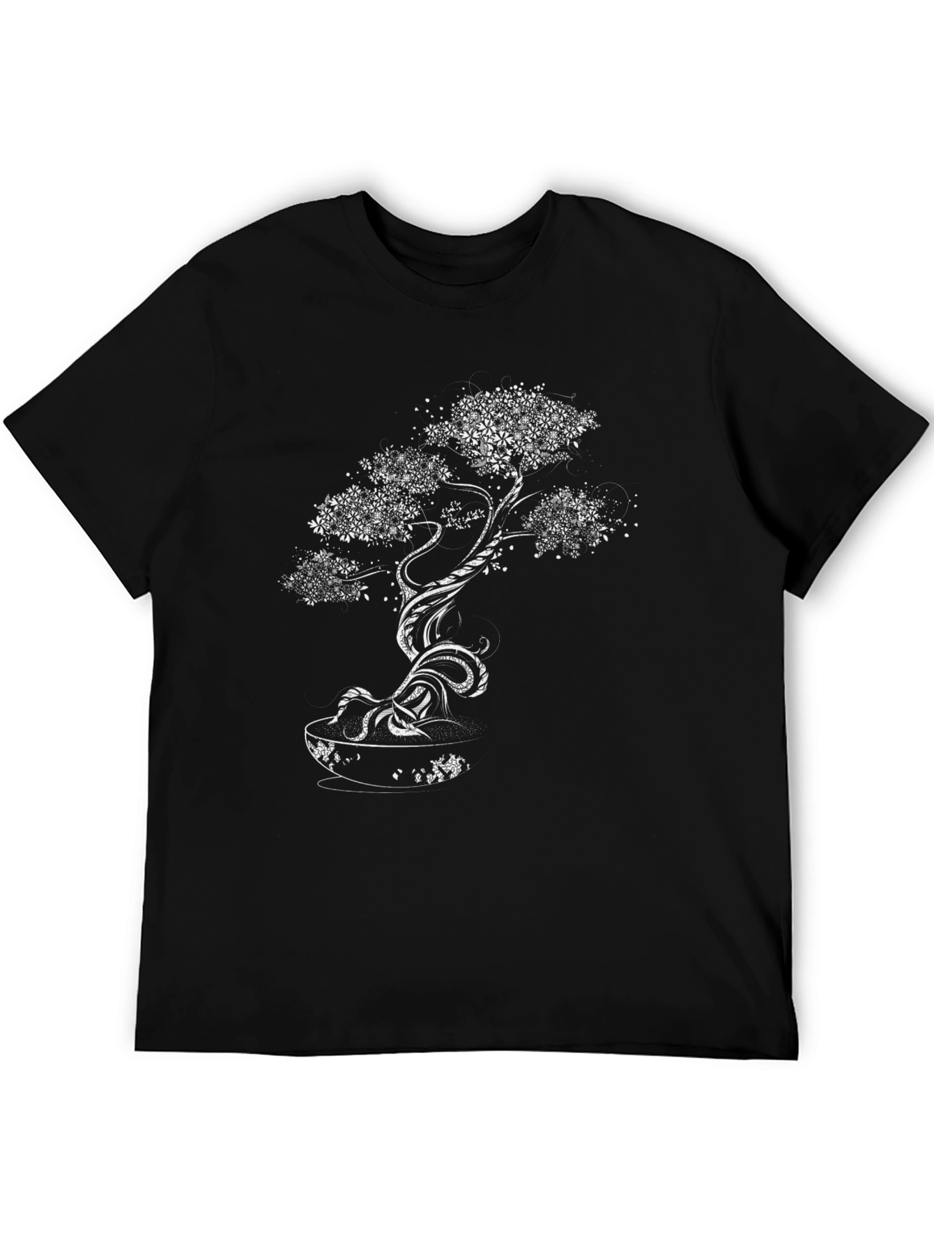 Bonsai Tree Graphic Print Tee - Black