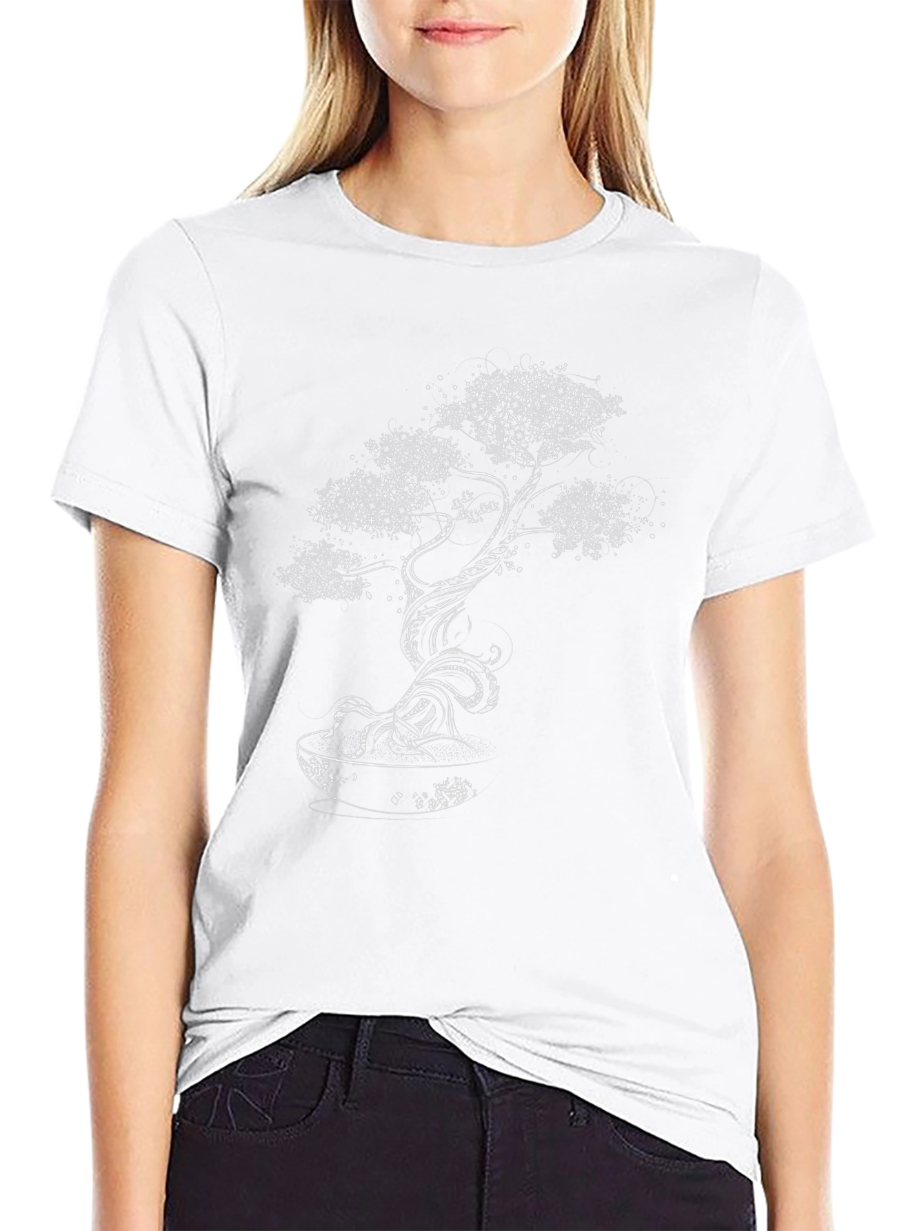 Bonsai Tree Graphic Print Tee - Black