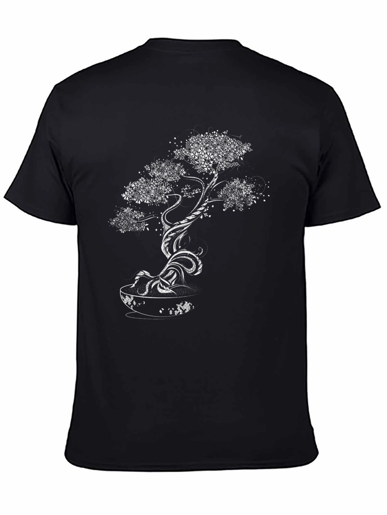 Bonsai Tree Graphic Print Tee - Black
