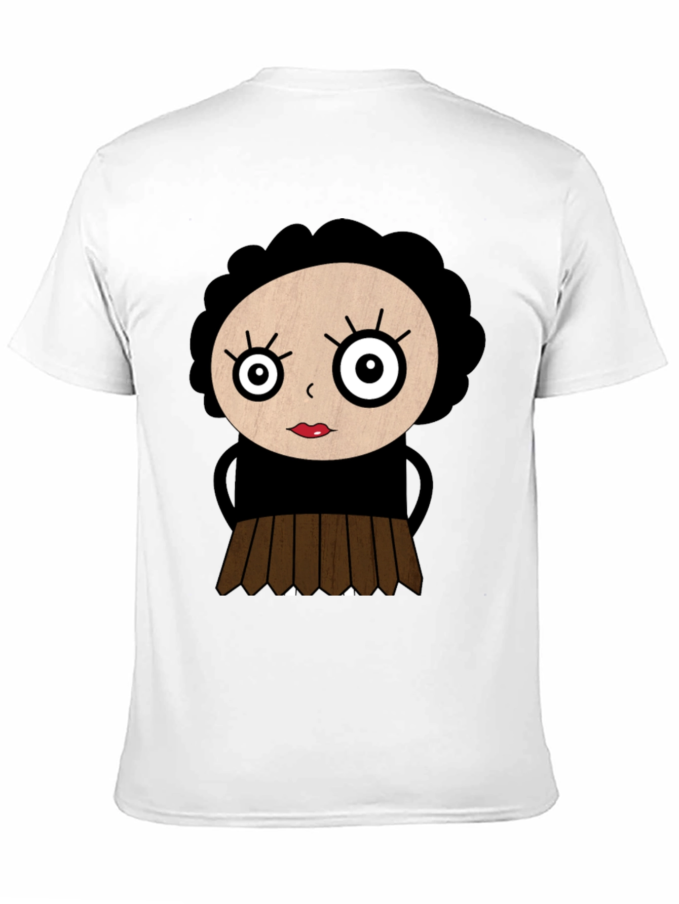 Cartoon Girl Black T-Shirt