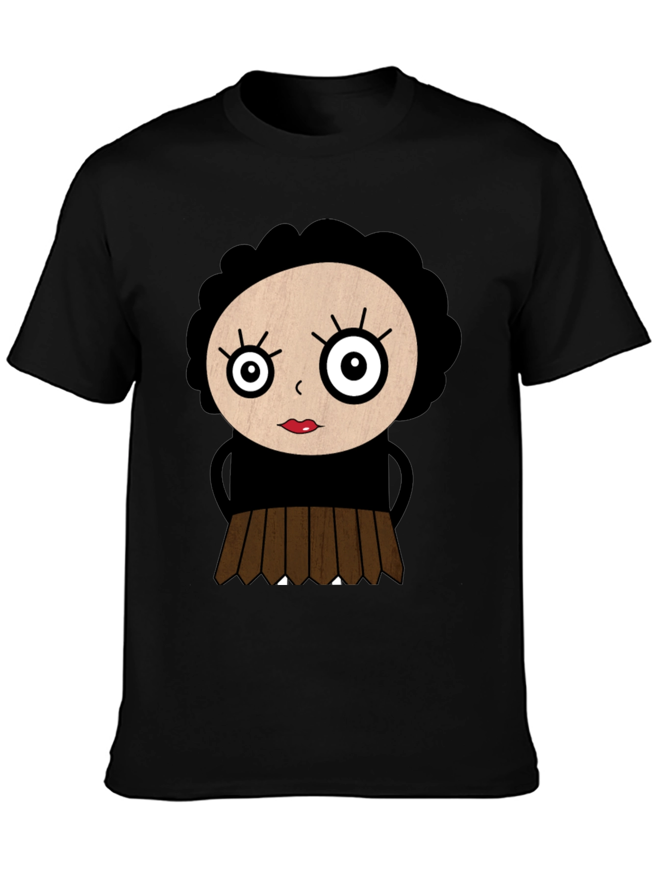 Cartoon Girl Black T-Shirt