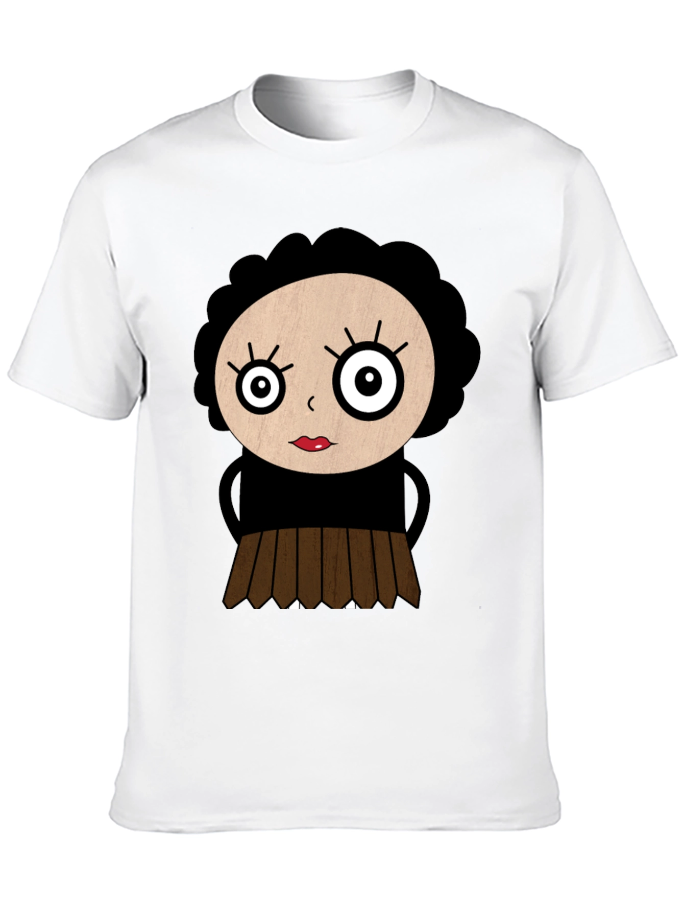 Cartoon Girl Black T-Shirt