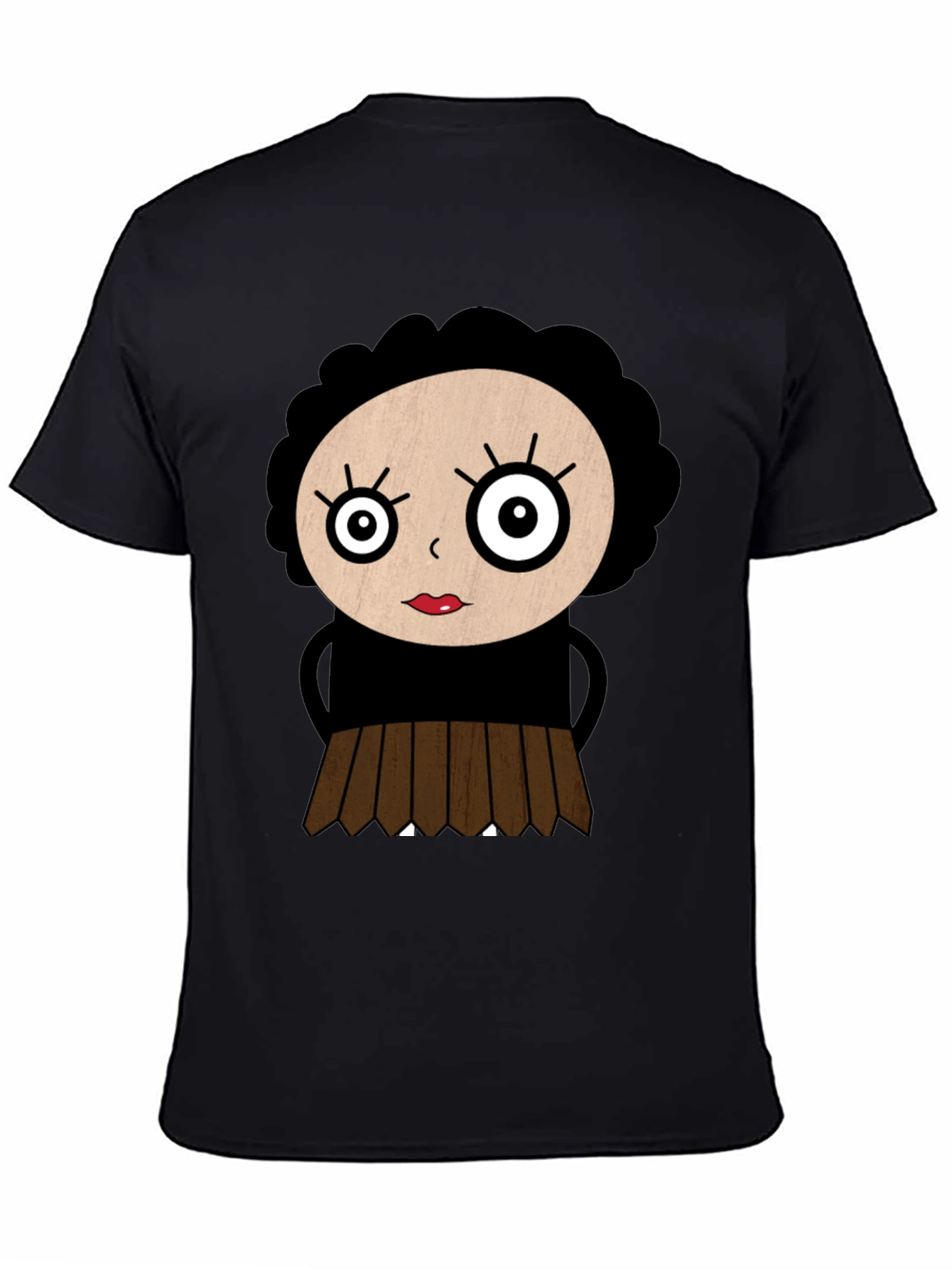 Cartoon Girl Black T-Shirt