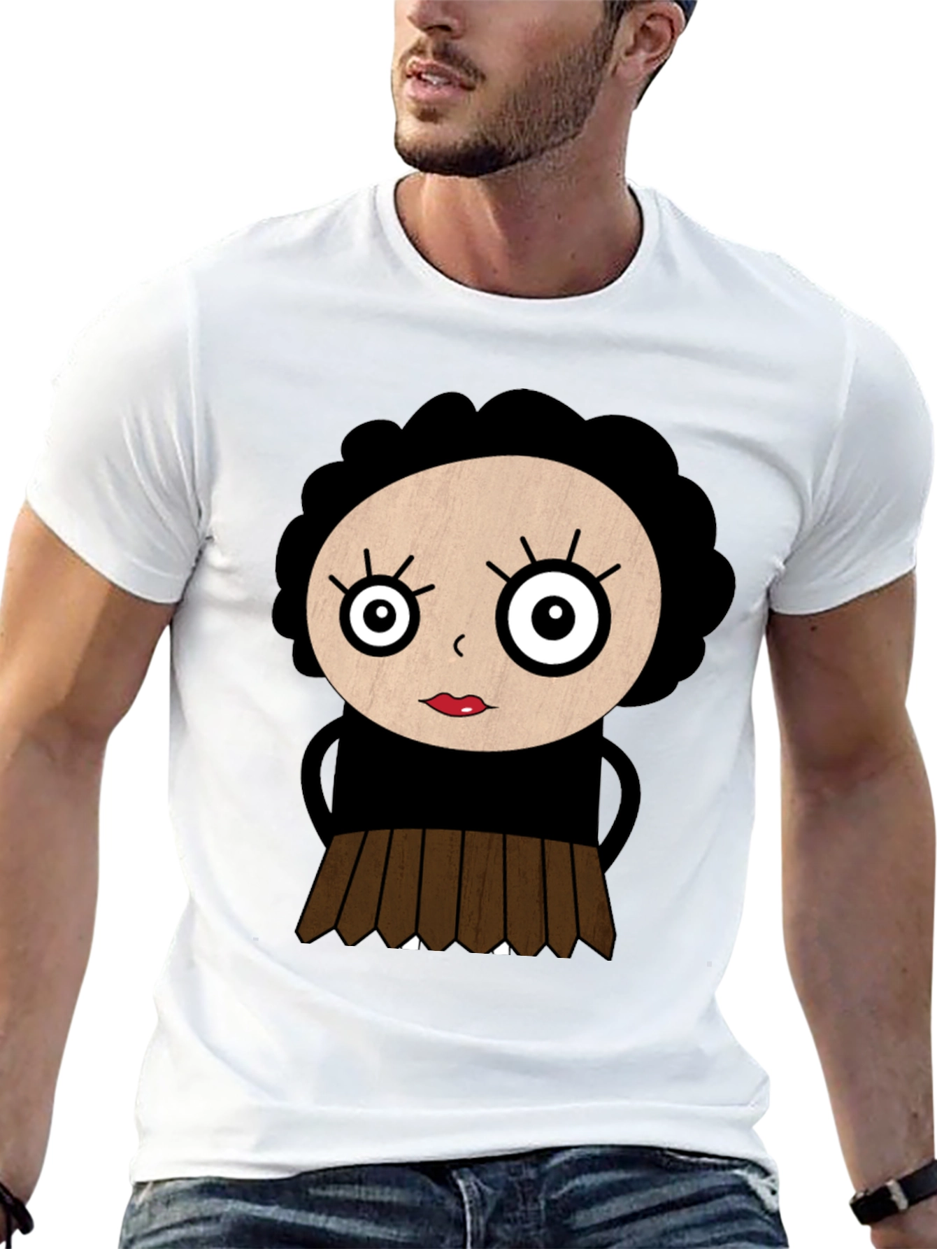 Cartoon Girl Black T-Shirt