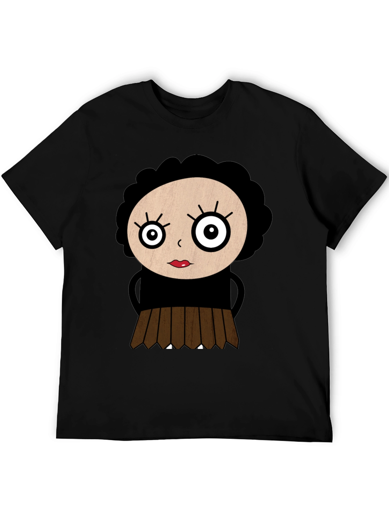 Cartoon Girl Black T-Shirt