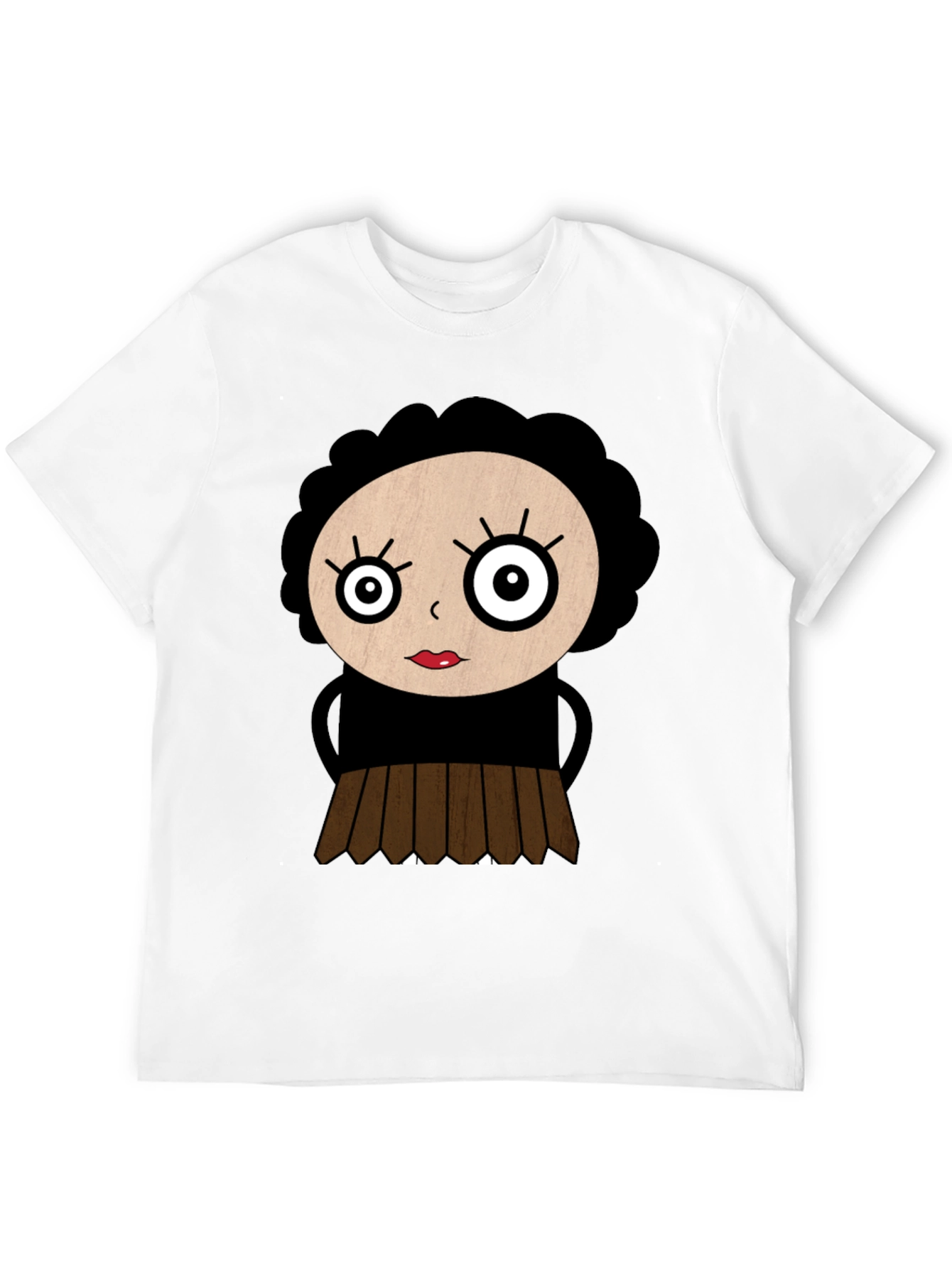 Cartoon Girl Black T-Shirt