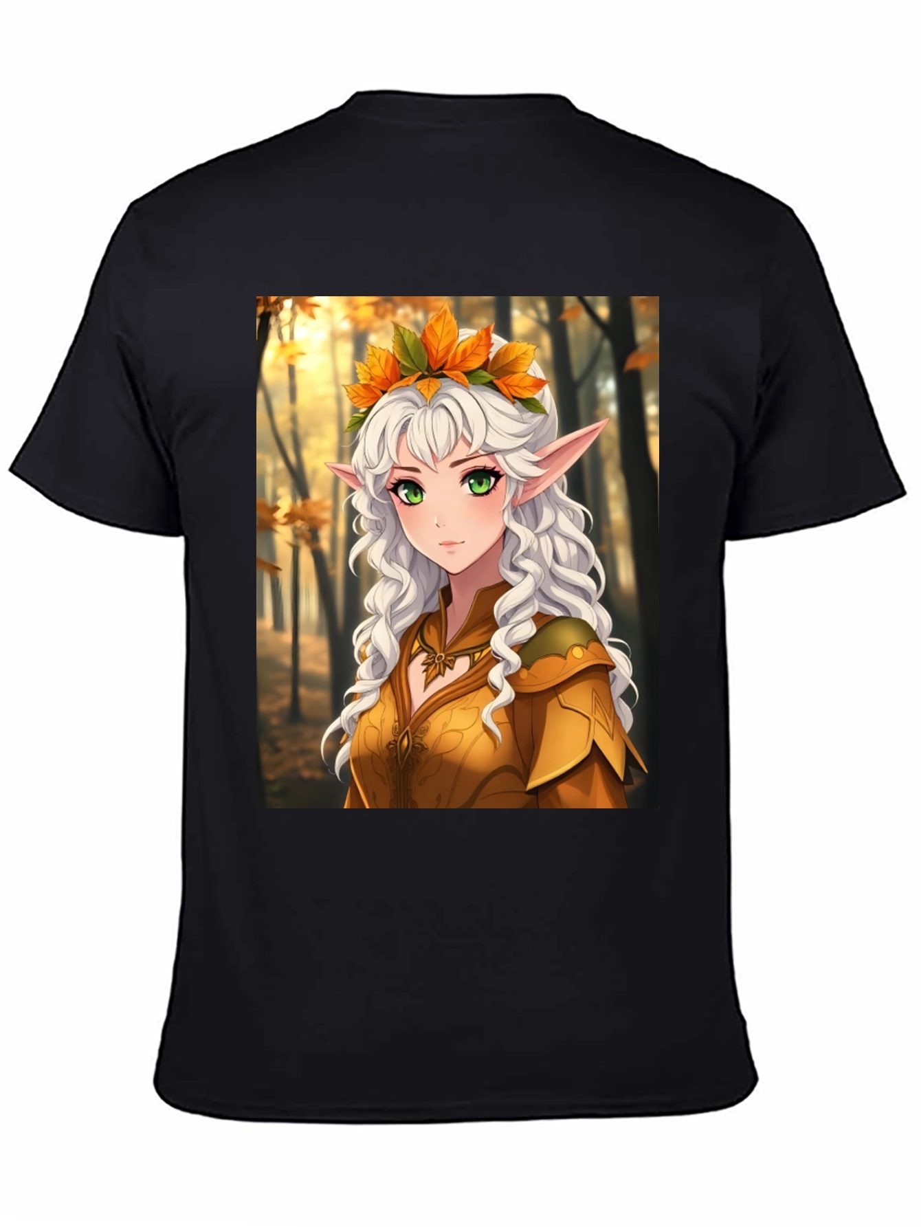 Autumn Elf Graphic Tee - Fantasy Style T-Shirt