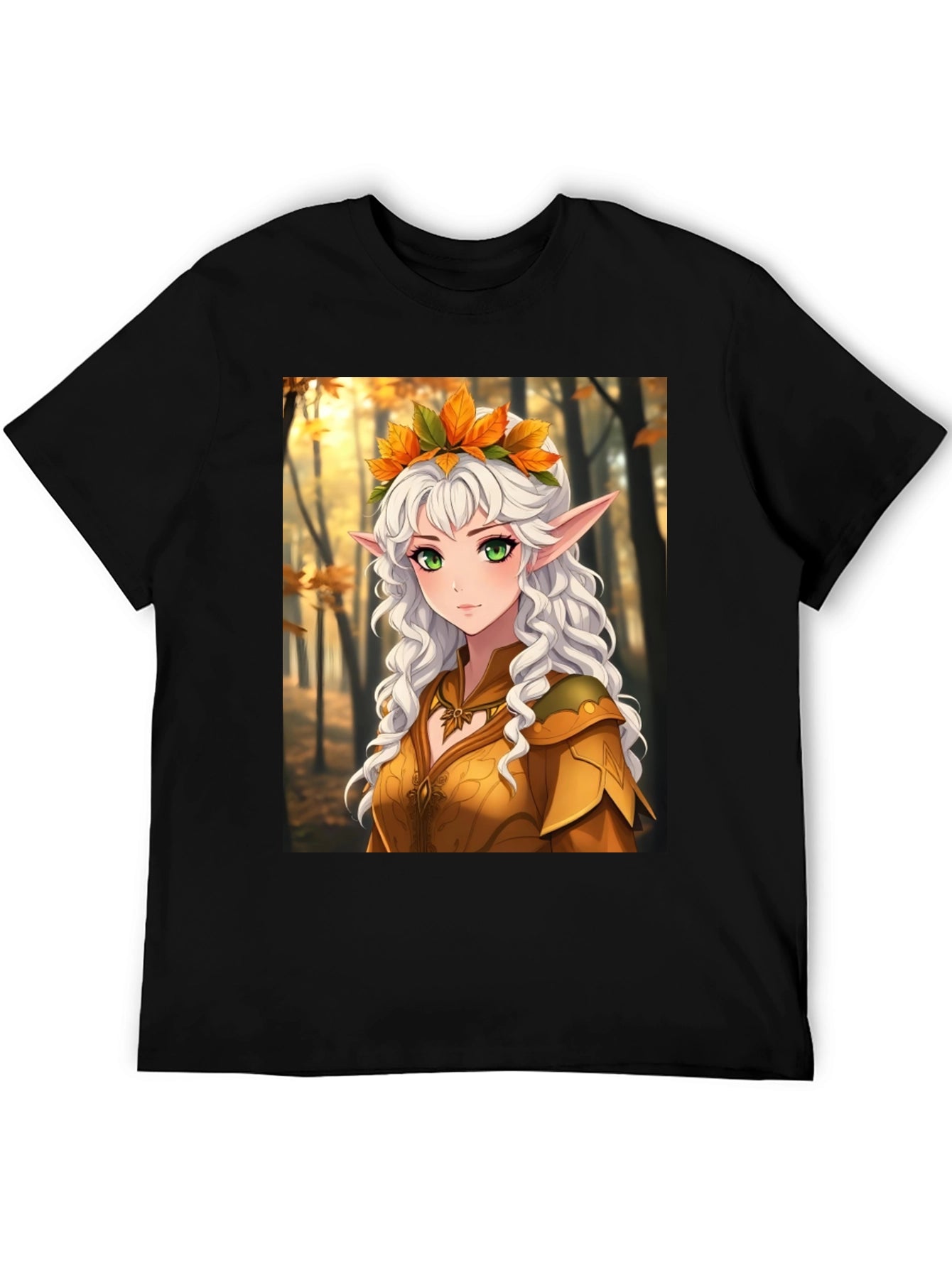 Autumn Elf Graphic Tee - Fantasy Style T-Shirt