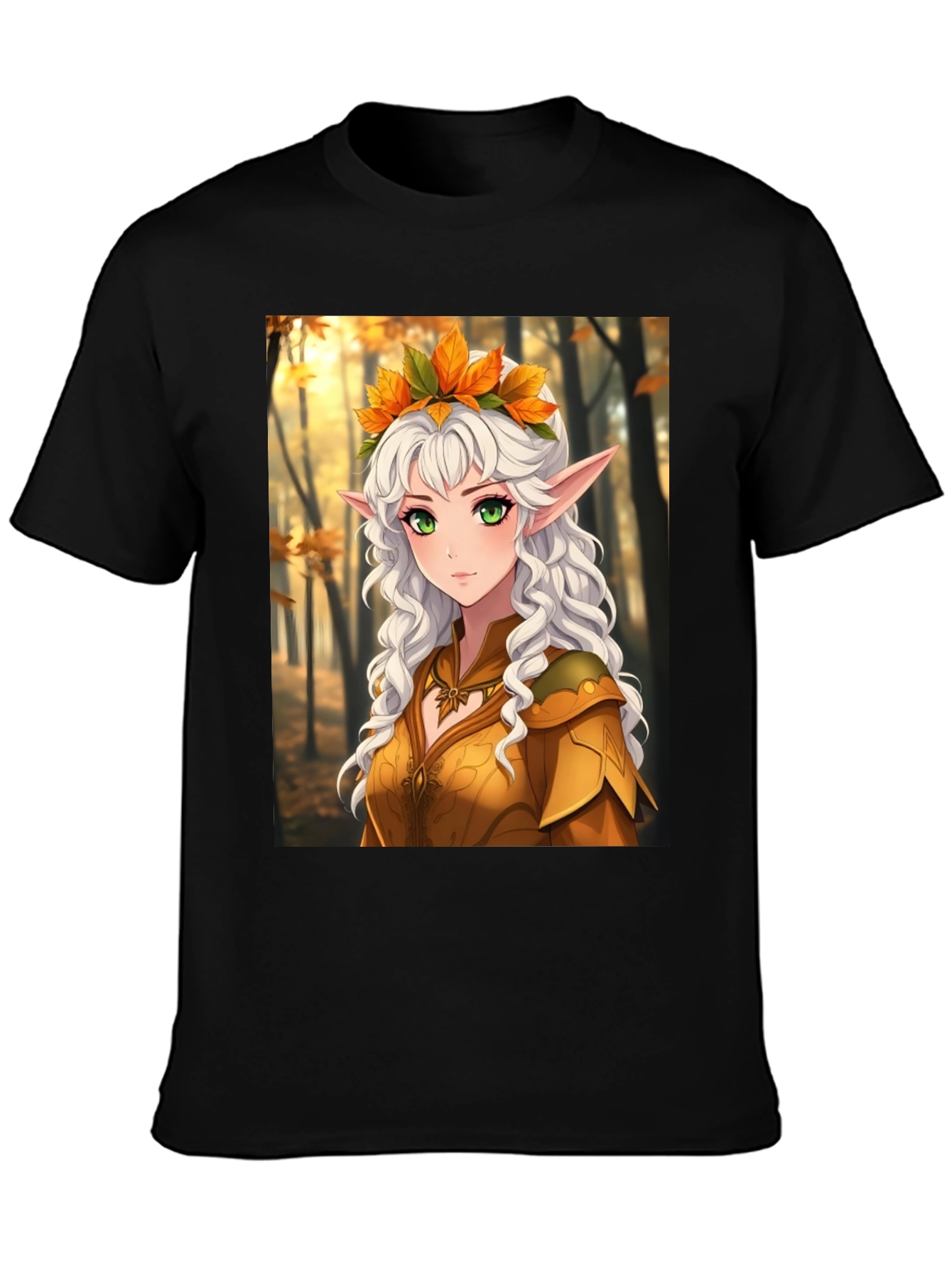 Autumn Elf Graphic Tee - Fantasy Style T-Shirt