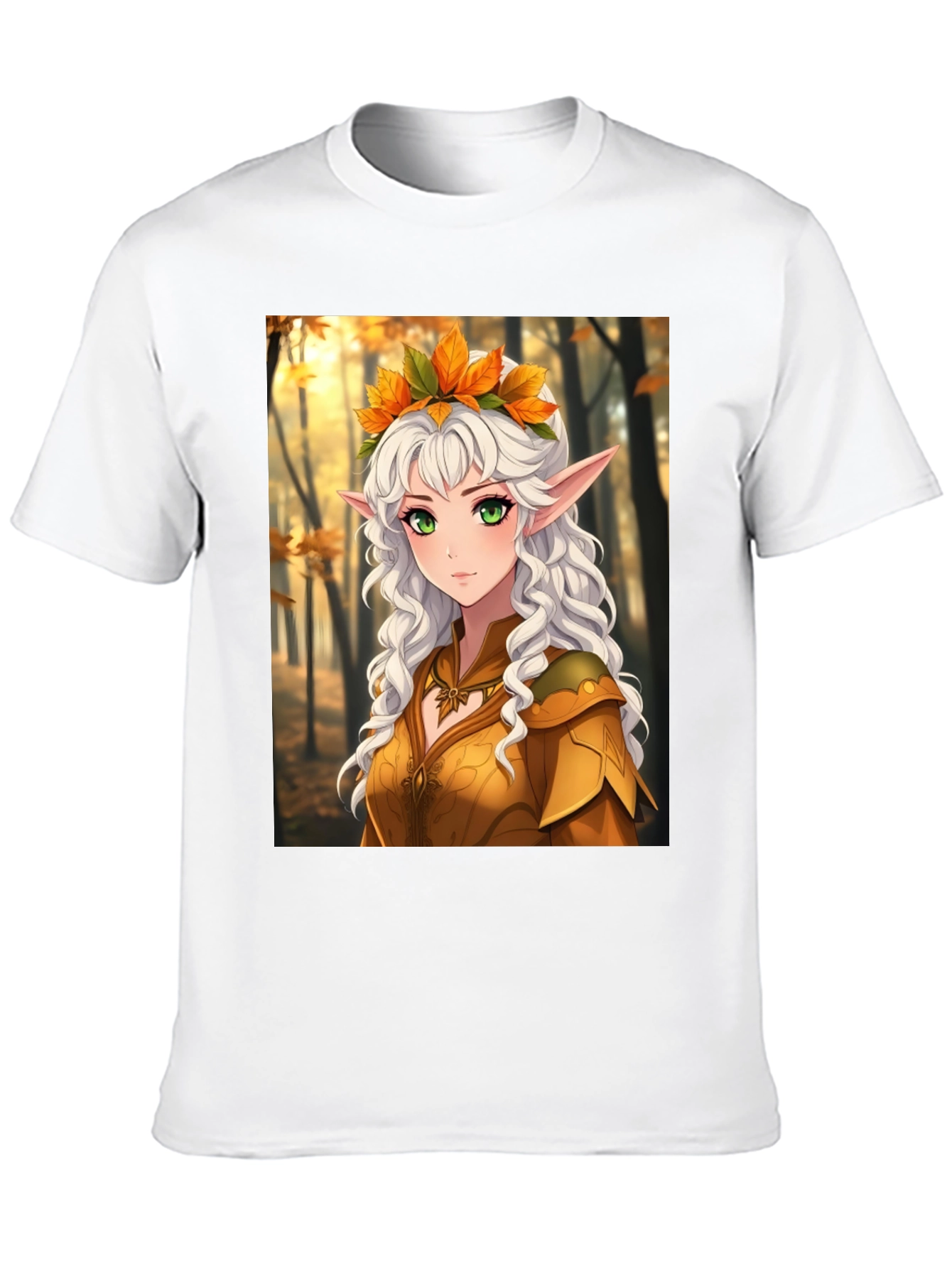 Autumn Elf Graphic Tee - Fantasy Style T-Shirt