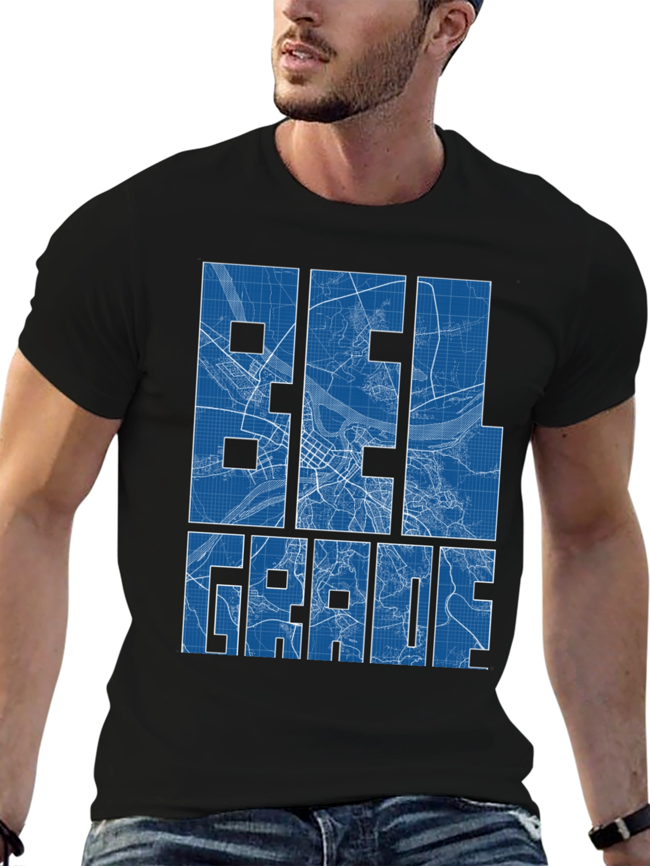 Belgrade Map T-Shirt - Urban Cityscape Design
